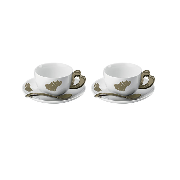 SET 2 TAZ. CAPPUCCINO PIATTINO LOVE