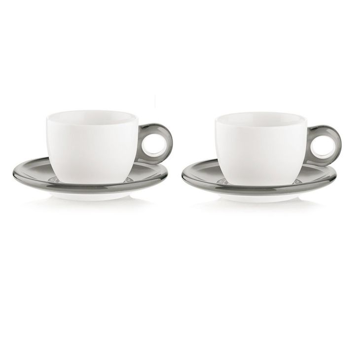 GOCCE SET 2 TAZZE CAPPUCCINO C/PIATTINO