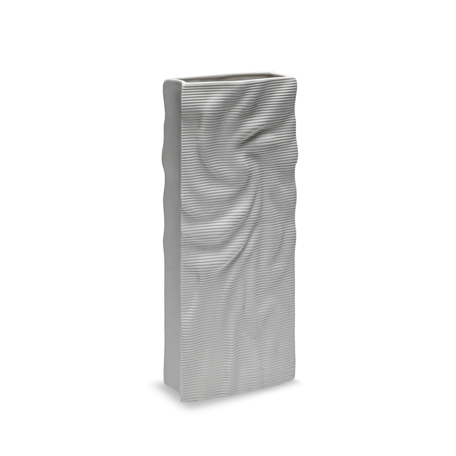 FLUSSI VASO INCRESPATO BIANCO CM 18X44