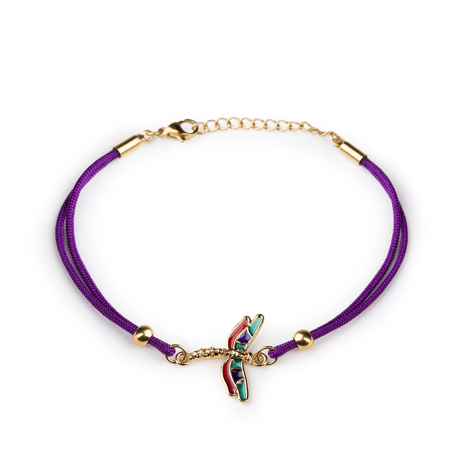 BRACCIALE CORDINO LIBELLULA SMALTI IN LEGA BIG