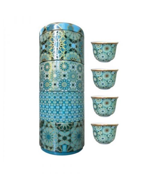 SET 4 BICCHIERI CAFFE PORC LATTA