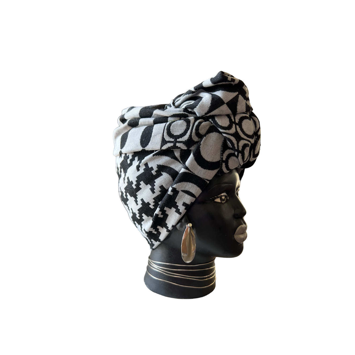 DONNA PICCOLA TURBANTE NERO BIANCO