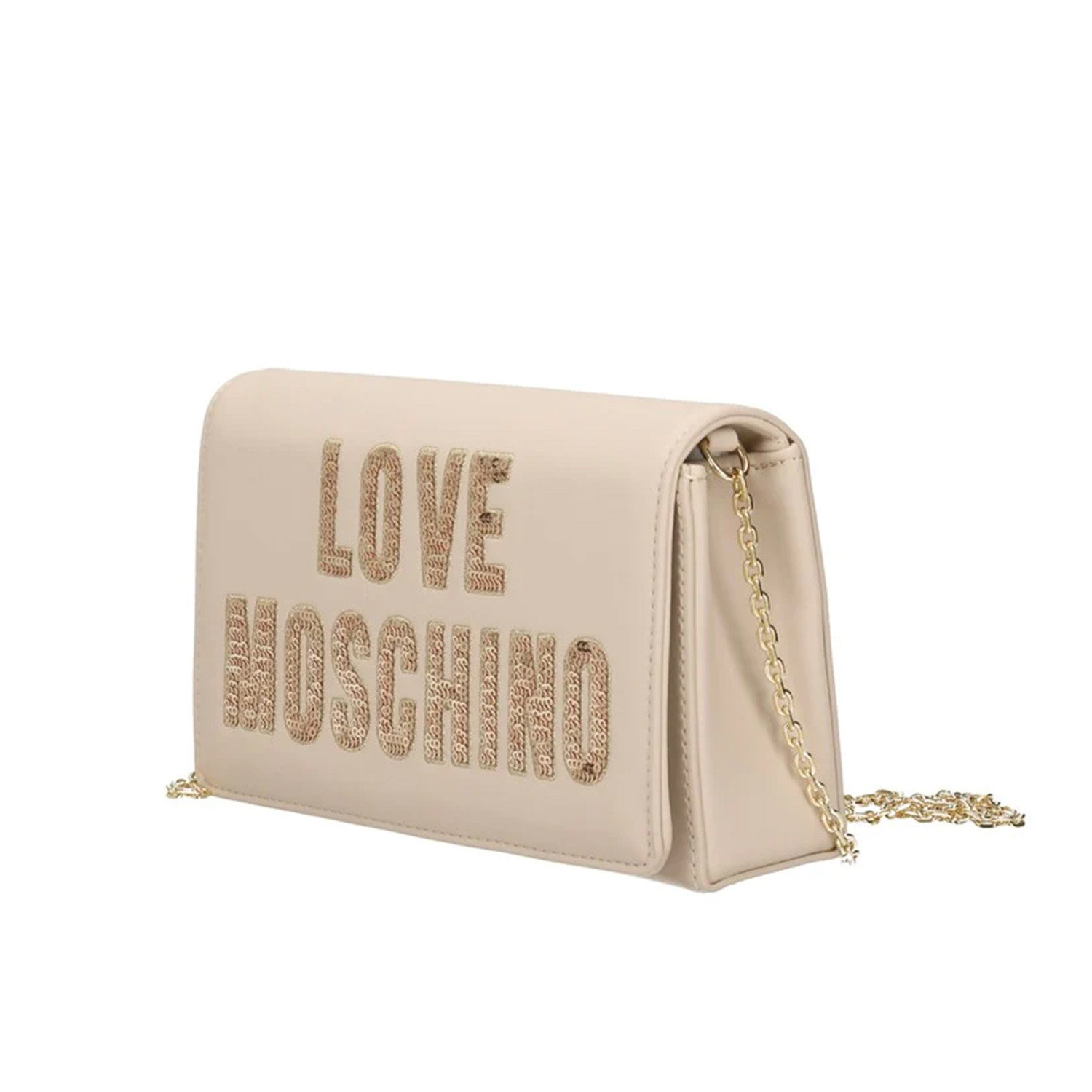 BORSA PU AVORIO / PAILLETTES ORO