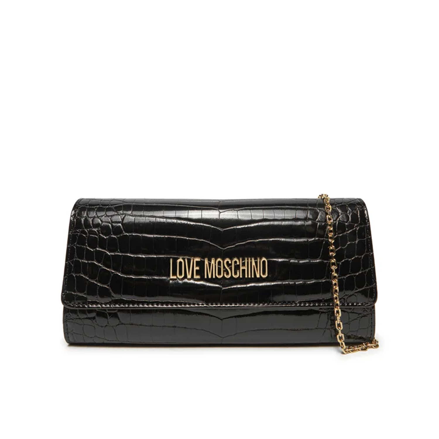 BORSA SHINY CROCO PU NERO