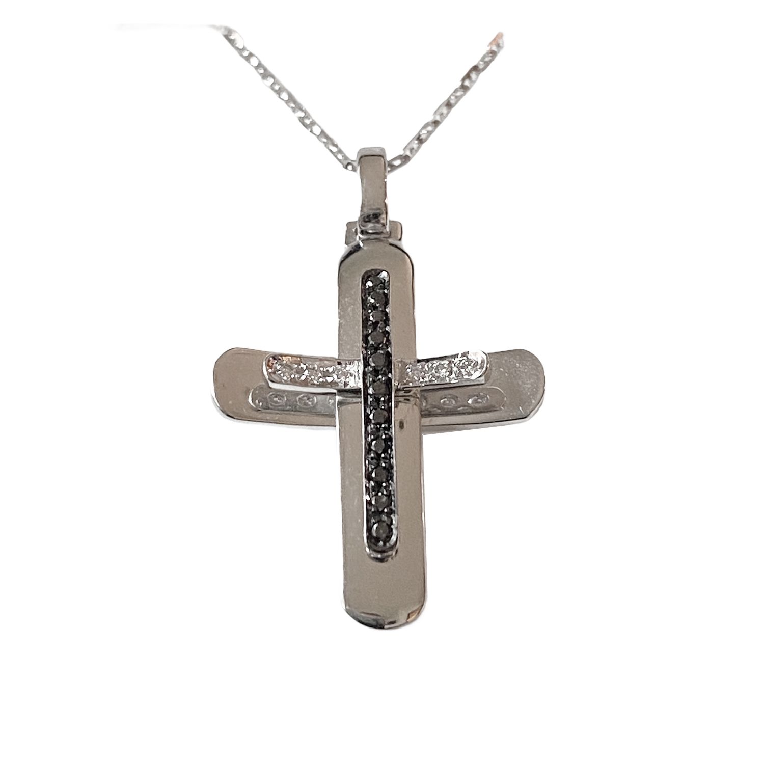 COLLANA UOMO CROCE GR. 7.5 BR.CT 0,05 D.N.CT 0.11