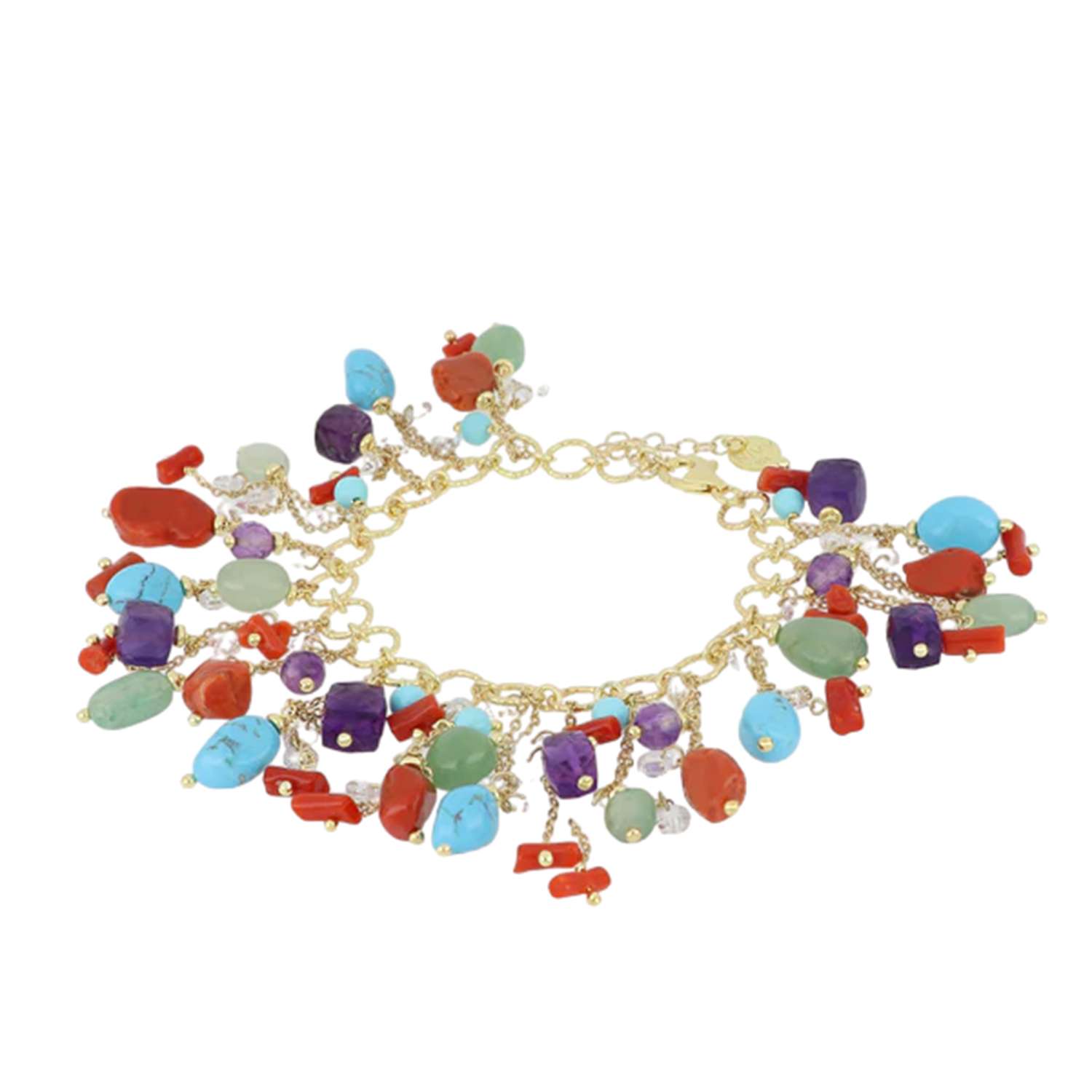 BRACCIALE FELICITY FRUFRU CORALLO, PIETRA DURA ARGENTO 925