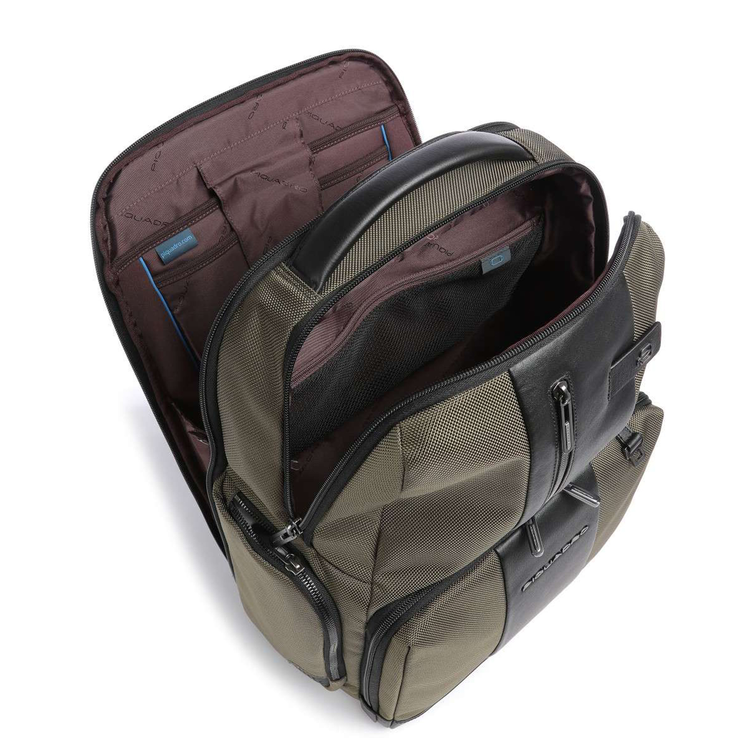 ZAINO GRANDE IN PELLE E TESSUTO