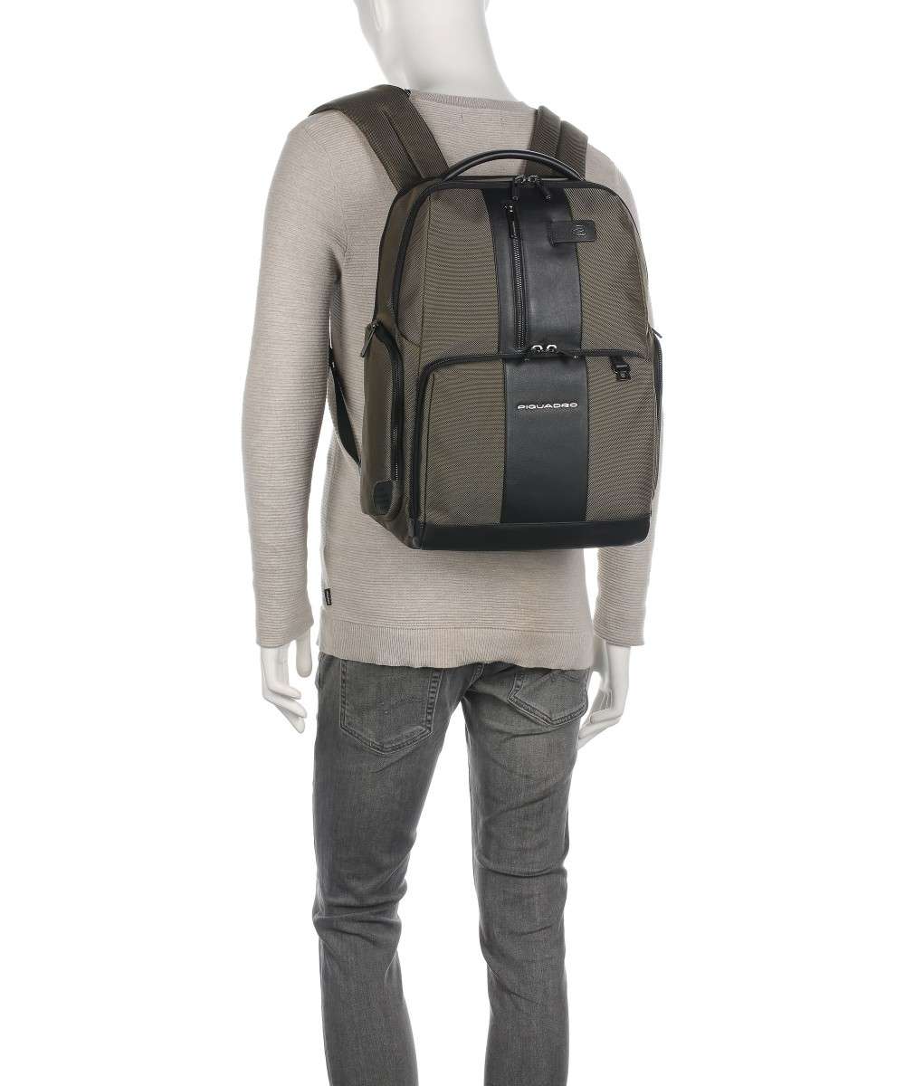 ZAINO GRANDE IN PELLE E TESSUTO