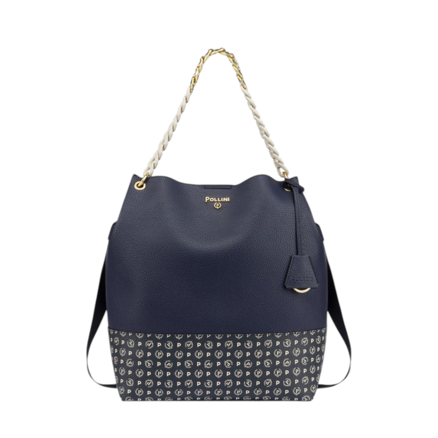 BORSA GR DOUBLE PU NAVY+HER  PVC BLU