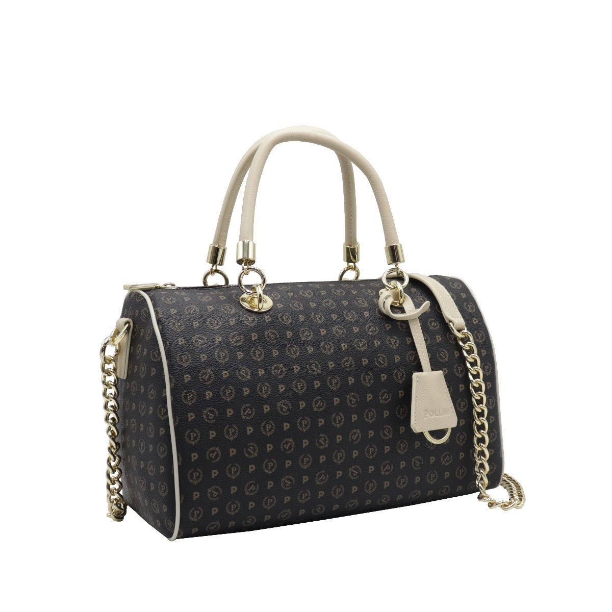 HERITAGE BORSA PVC NERO VIT LACCA