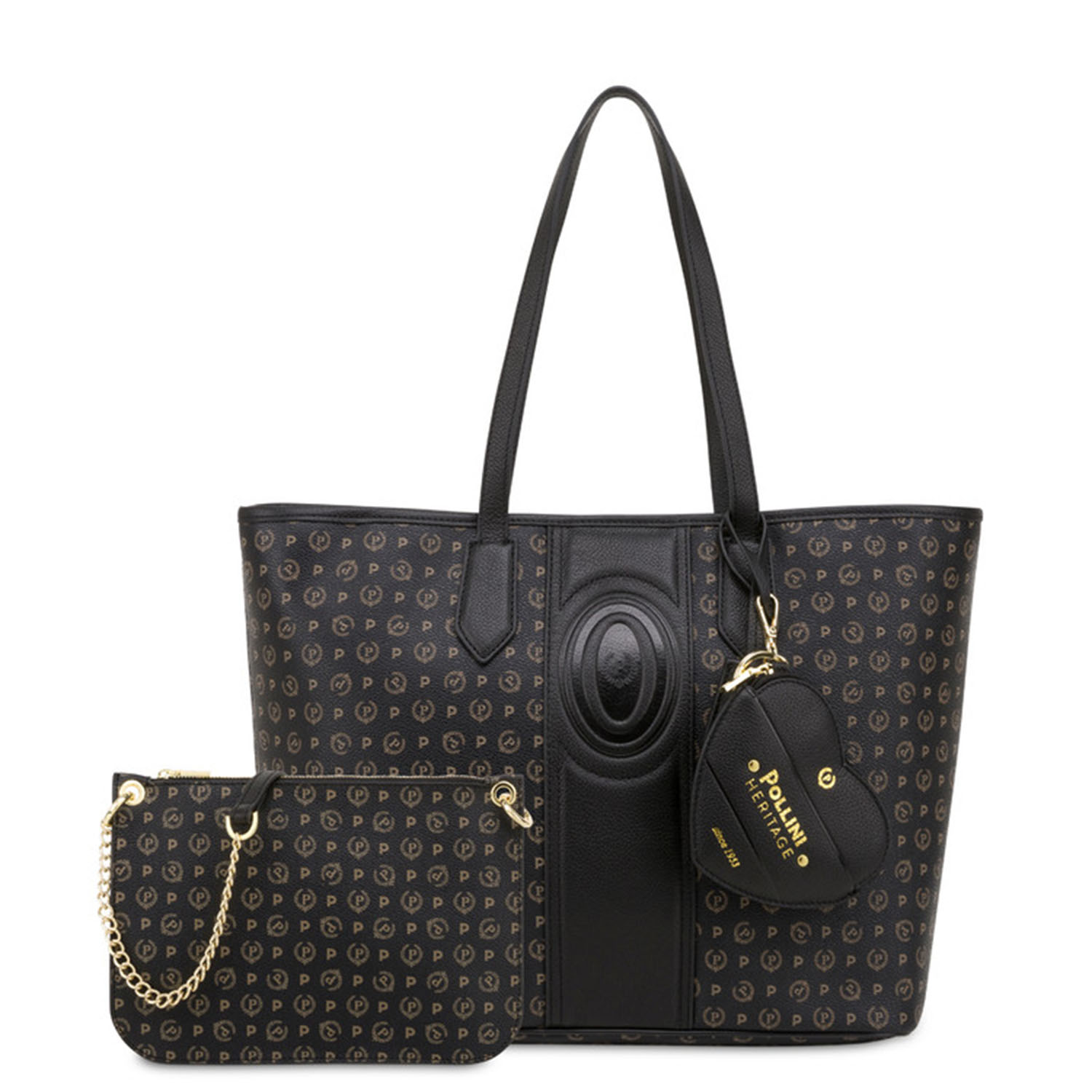 BORSA HERITAGE PVC+VITELLO NERO