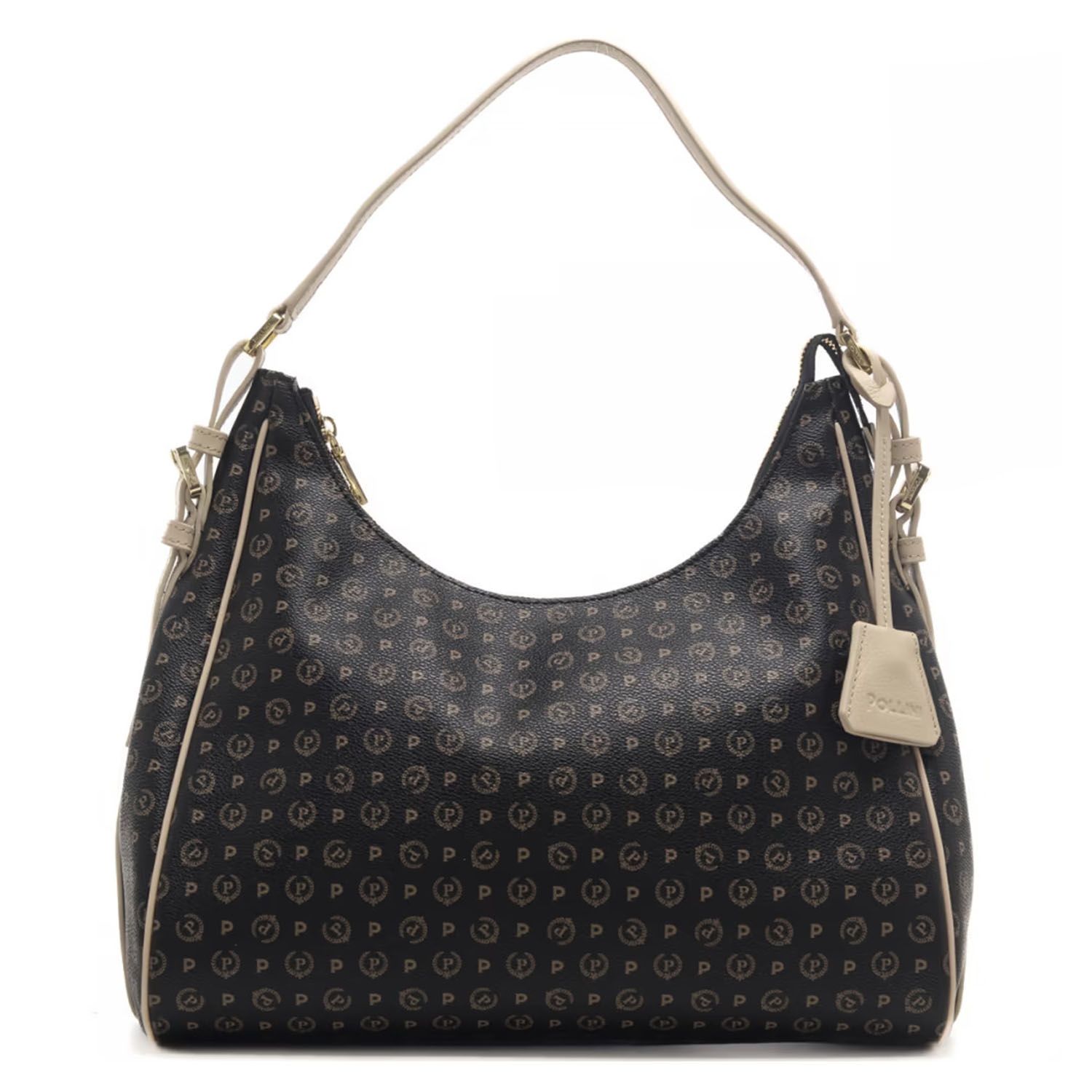 BORSA HERITAGE PVC NERO + VIT  AVORIO