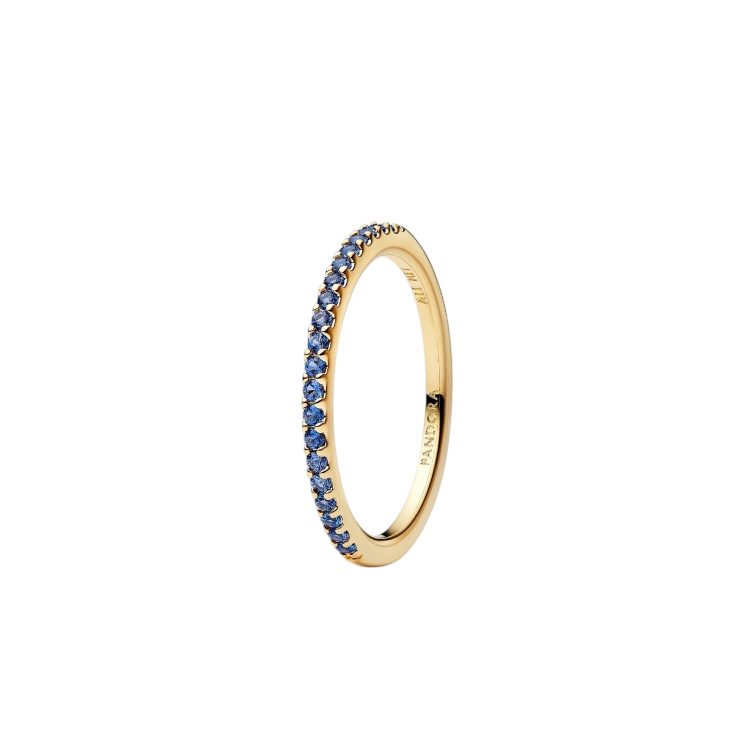 ANELLO PAVÉ FASCIA SOTTILE BLU