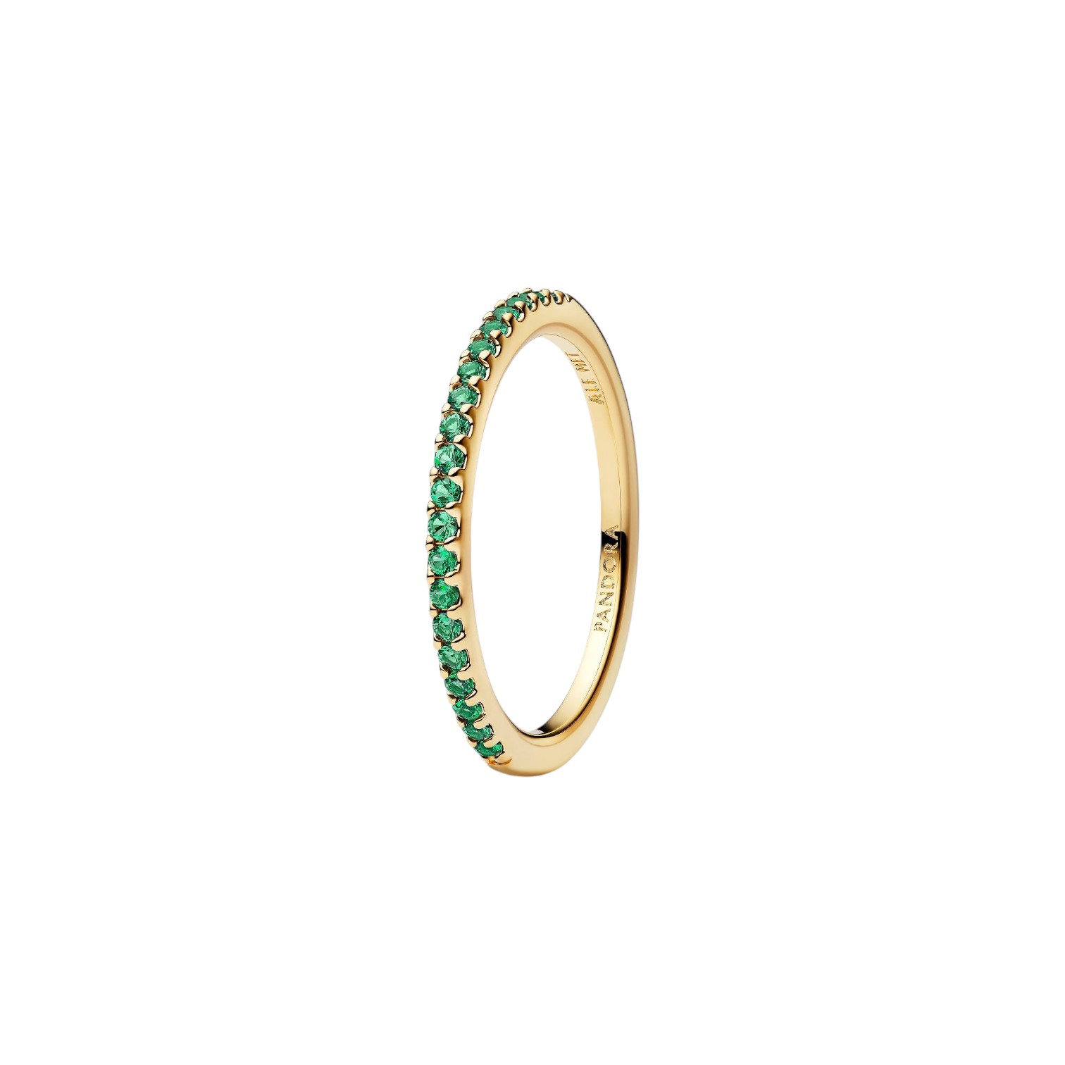 ANELLO PAVÉ FASCIA SOTTILE VERDE