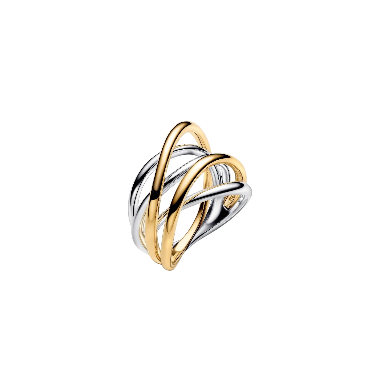 ANELLO LINEE INTRECCIATE BICOLORE