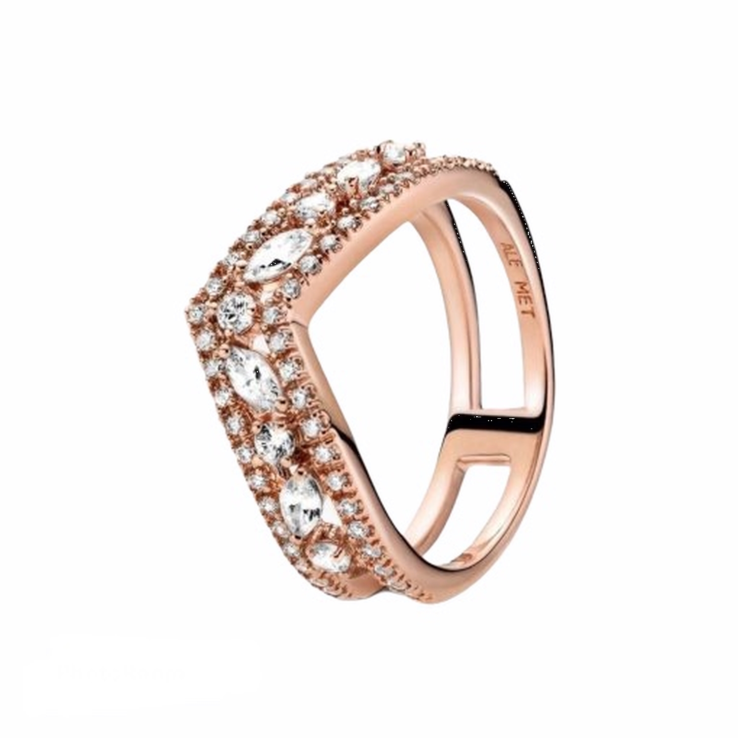 Anello chevron doppio taglio marquise