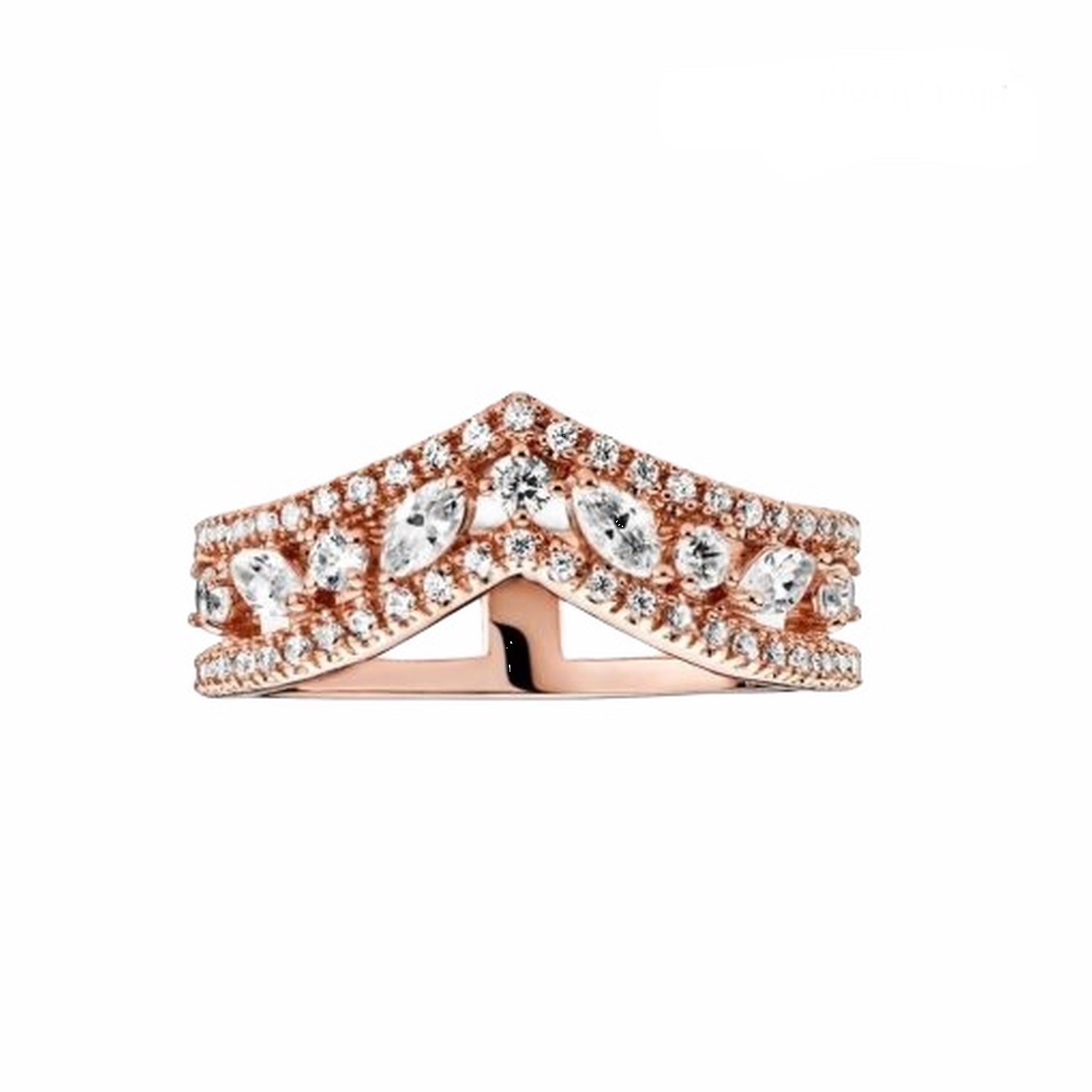 Anello chevron doppio taglio marquise
