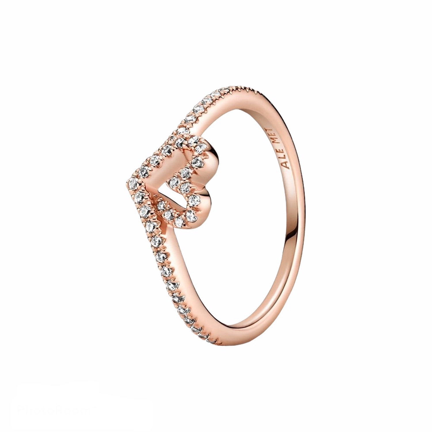 Anello con cuore chevron scintillante