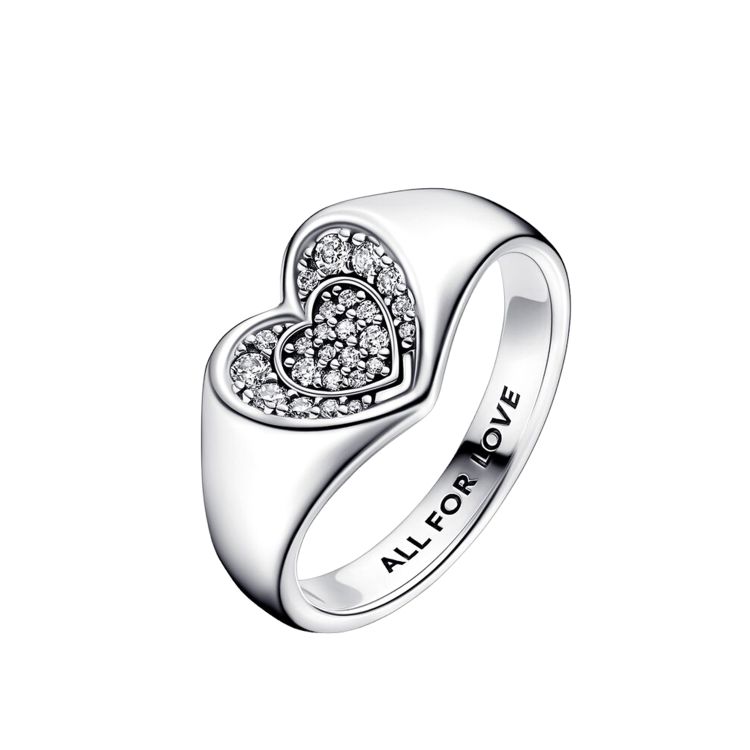 ANELLO CUORE PAVÉ SIGILLO