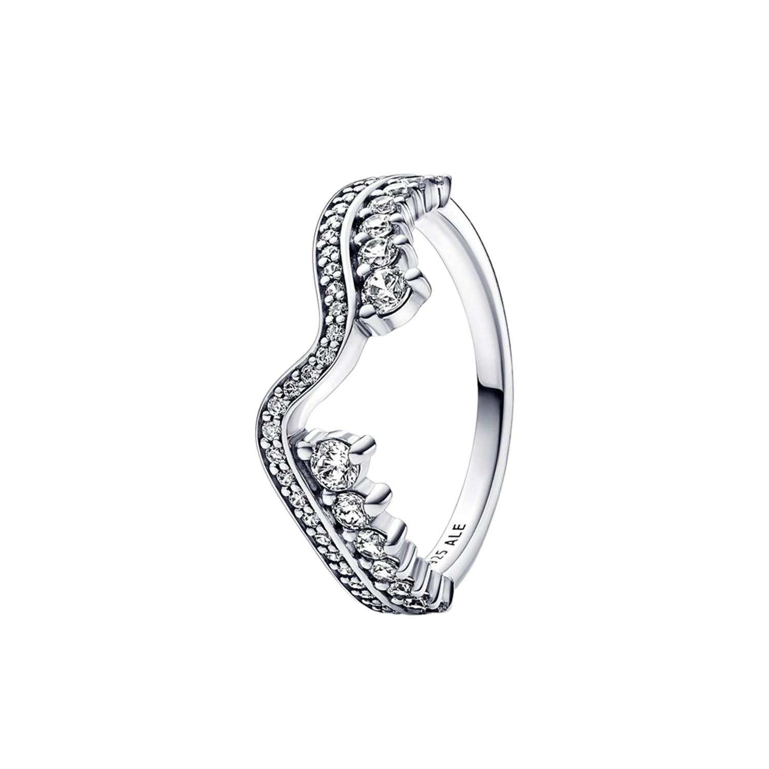 ANELLO ONDA ASIMMETRICA PIETRE LUMINOSE