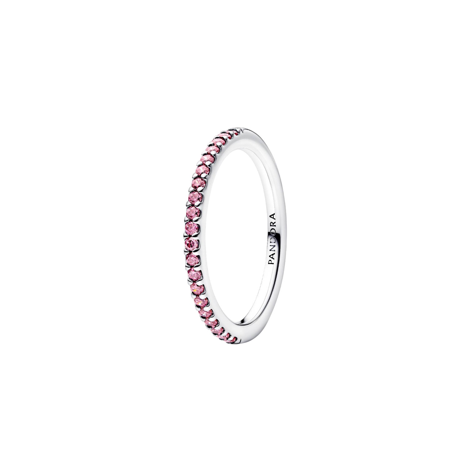 ANELLO PAVÉ FASCIA SOTTILE ROSA