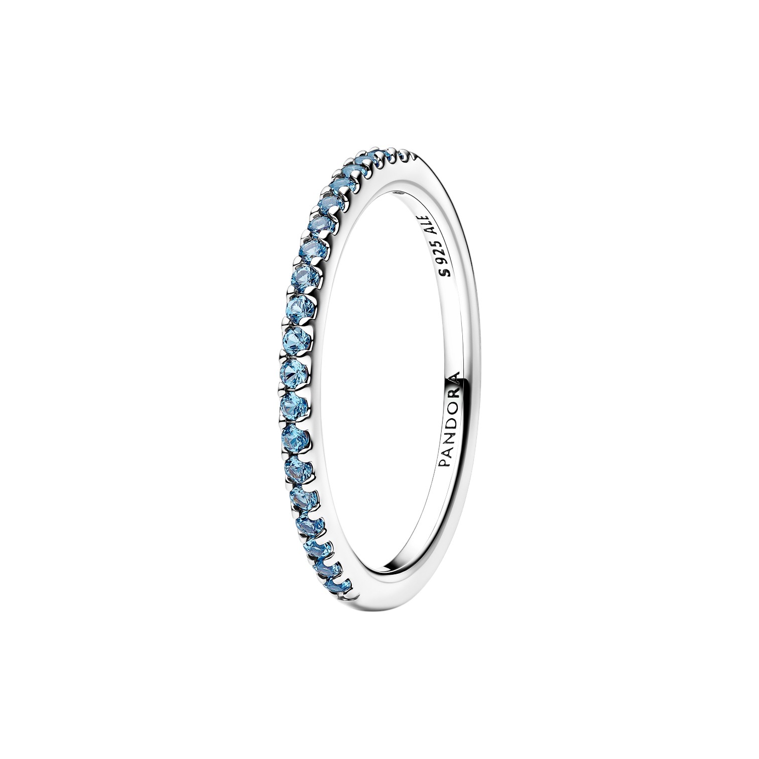 ANELLO PAVÉ FASCIA SOTTILE AZZURRO