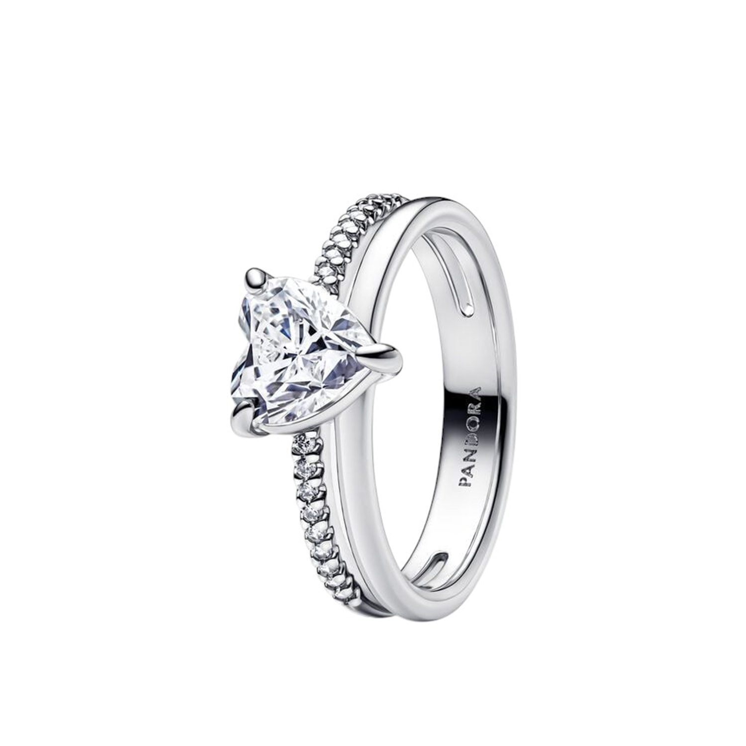 ANELLO DOPPIA FASCIA CON CUORE