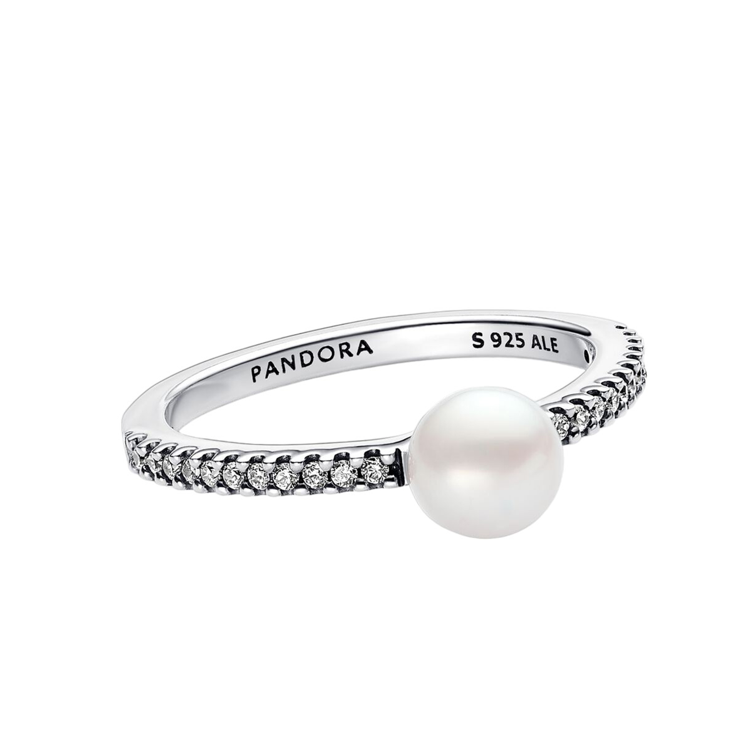 ANELLO PERLA D’ACQUA DOLCE COLTIVATA E PAVÈ