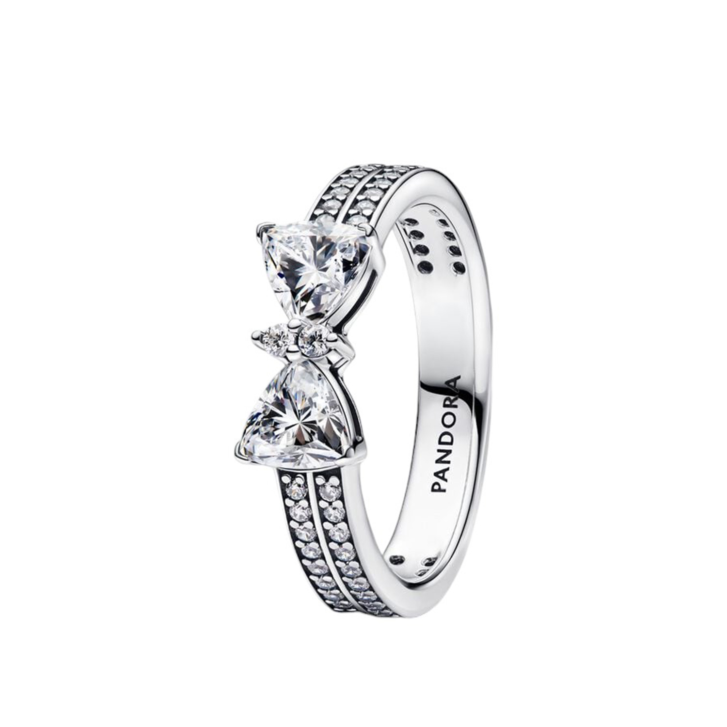 ANELLO DOPPIA FASCIA PAVÈ CON FIOCCO LUMINOSO