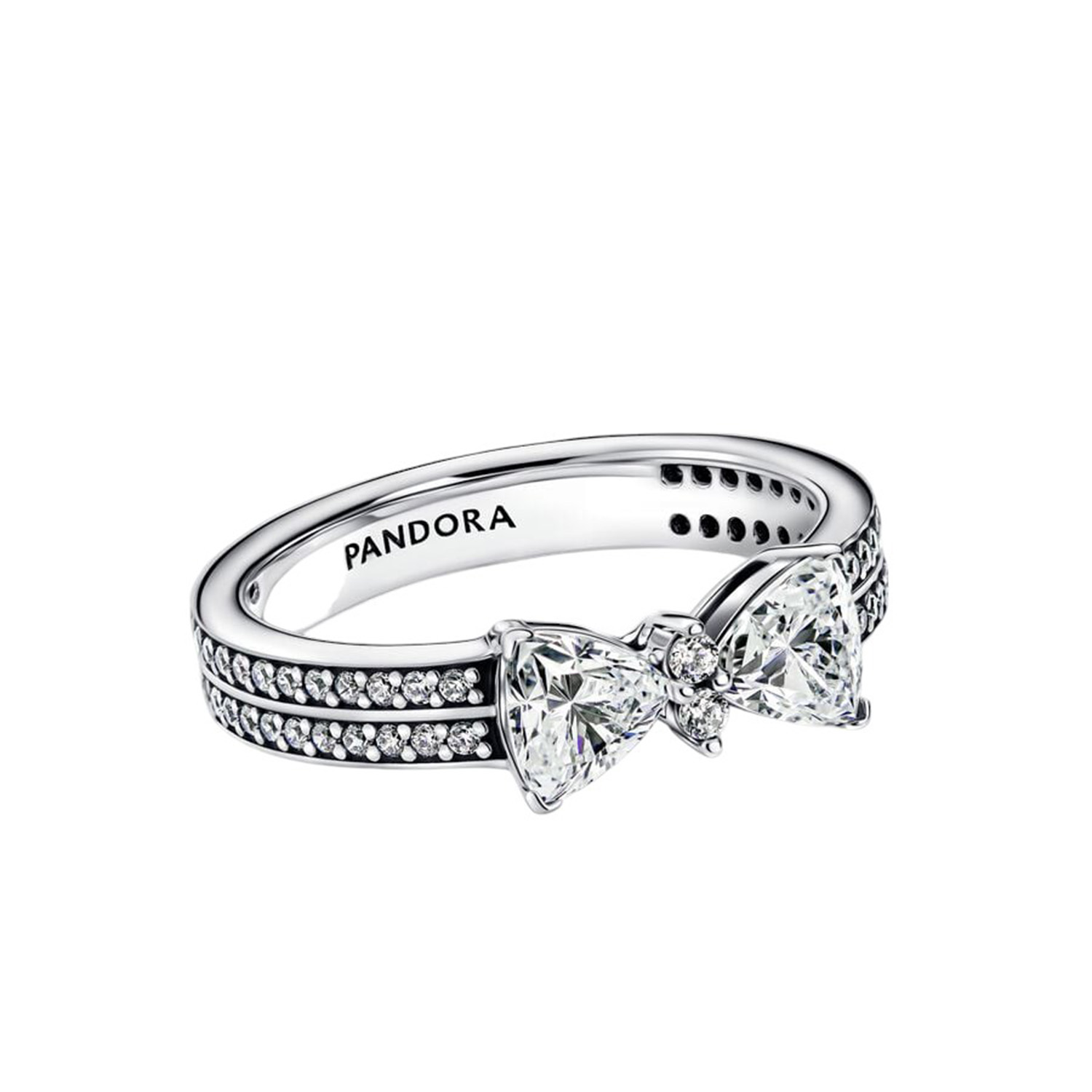 ANELLO DOPPIA FASCIA PAVÈ CON FIOCCO LUMINOSO
