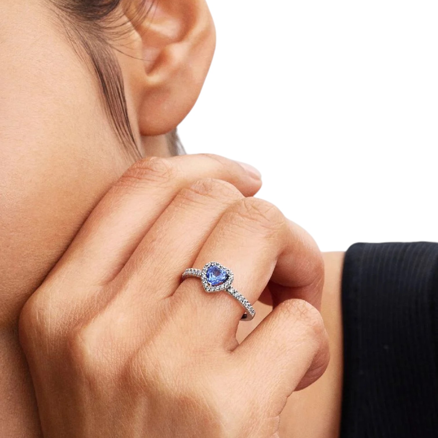 ANELLO CUORE IN RILIEVO BLU