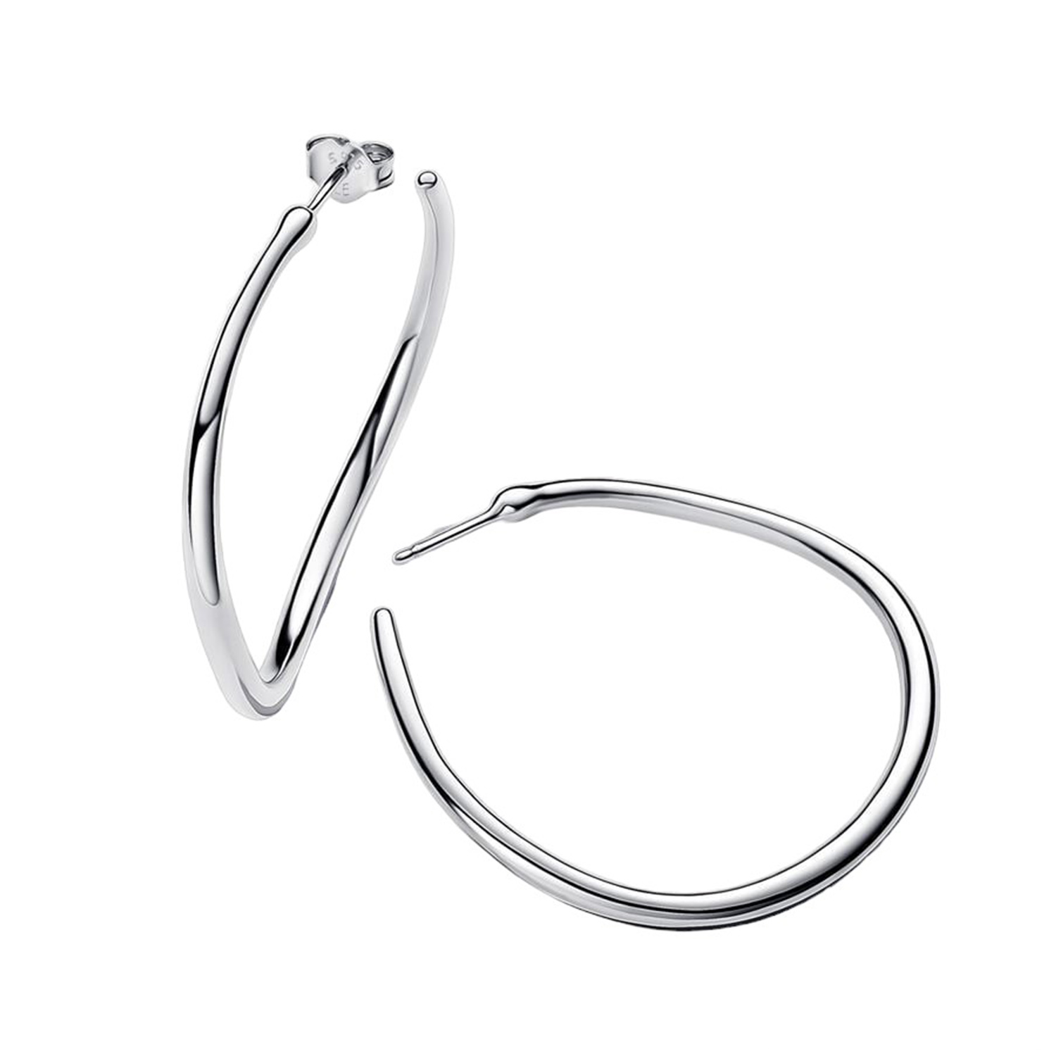 Orecchini Cerchi Aperti 42 mm Linea Sinuosa