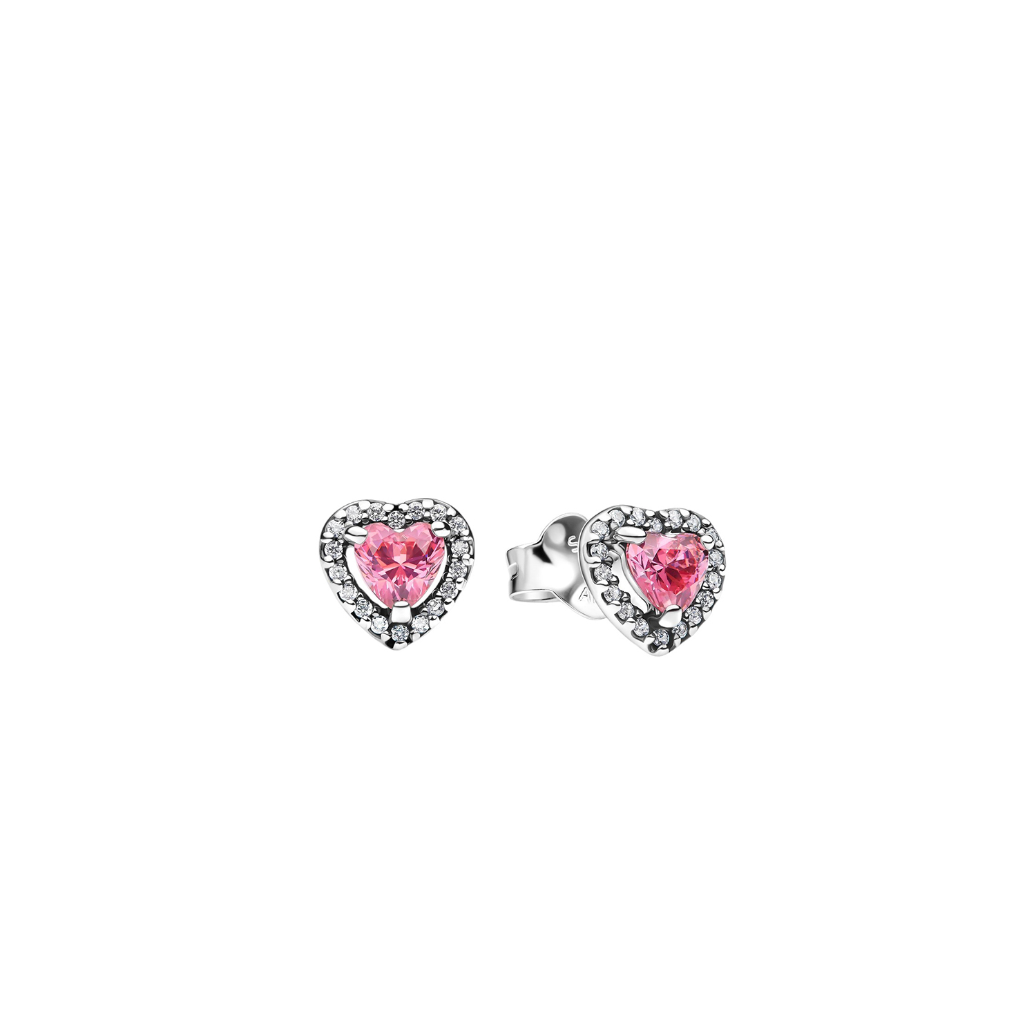 ORECCHINO CUORI IN RILIEVO ROSA