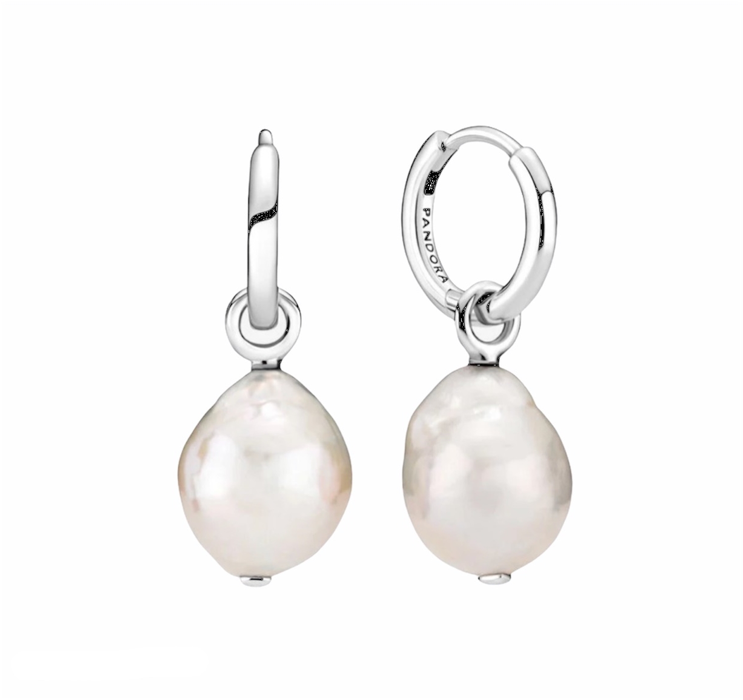 Orecchini a cerchio barocchi con perle coltivate d'acqua dolce