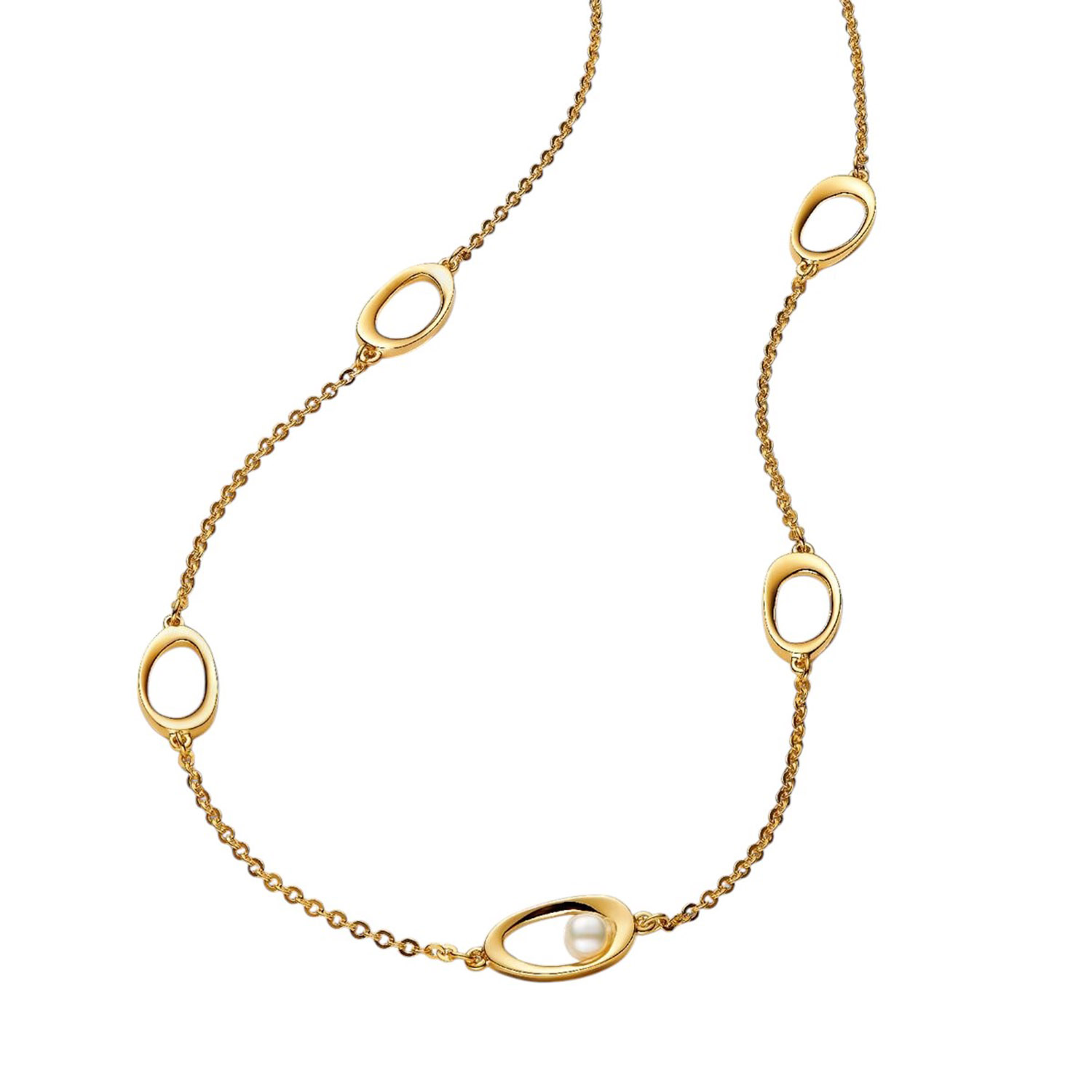 Collana Ovali Linea Sinuosa e Perla