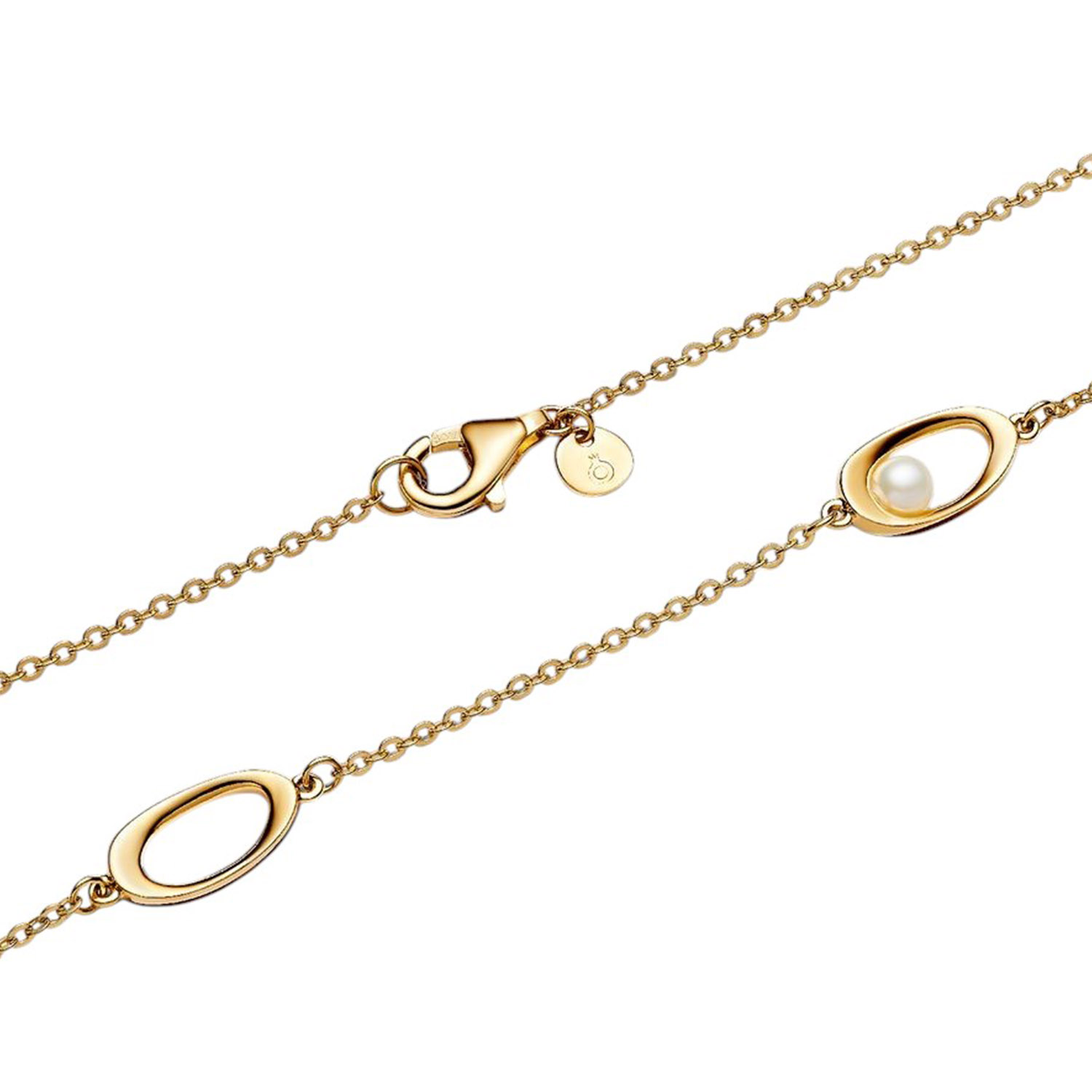 Collana Ovali Linea Sinuosa e Perla