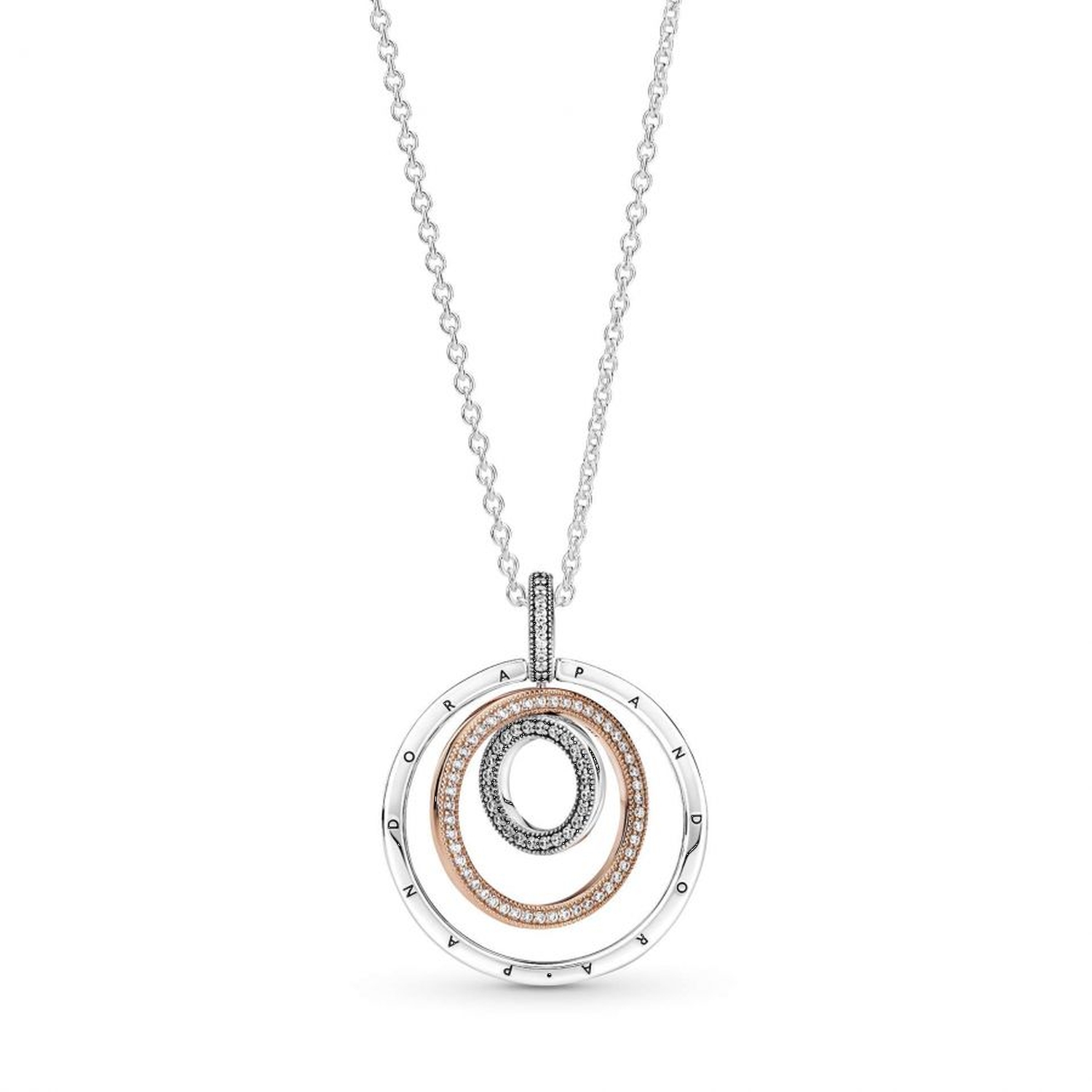 Collana e pendente Cerchi bicolore