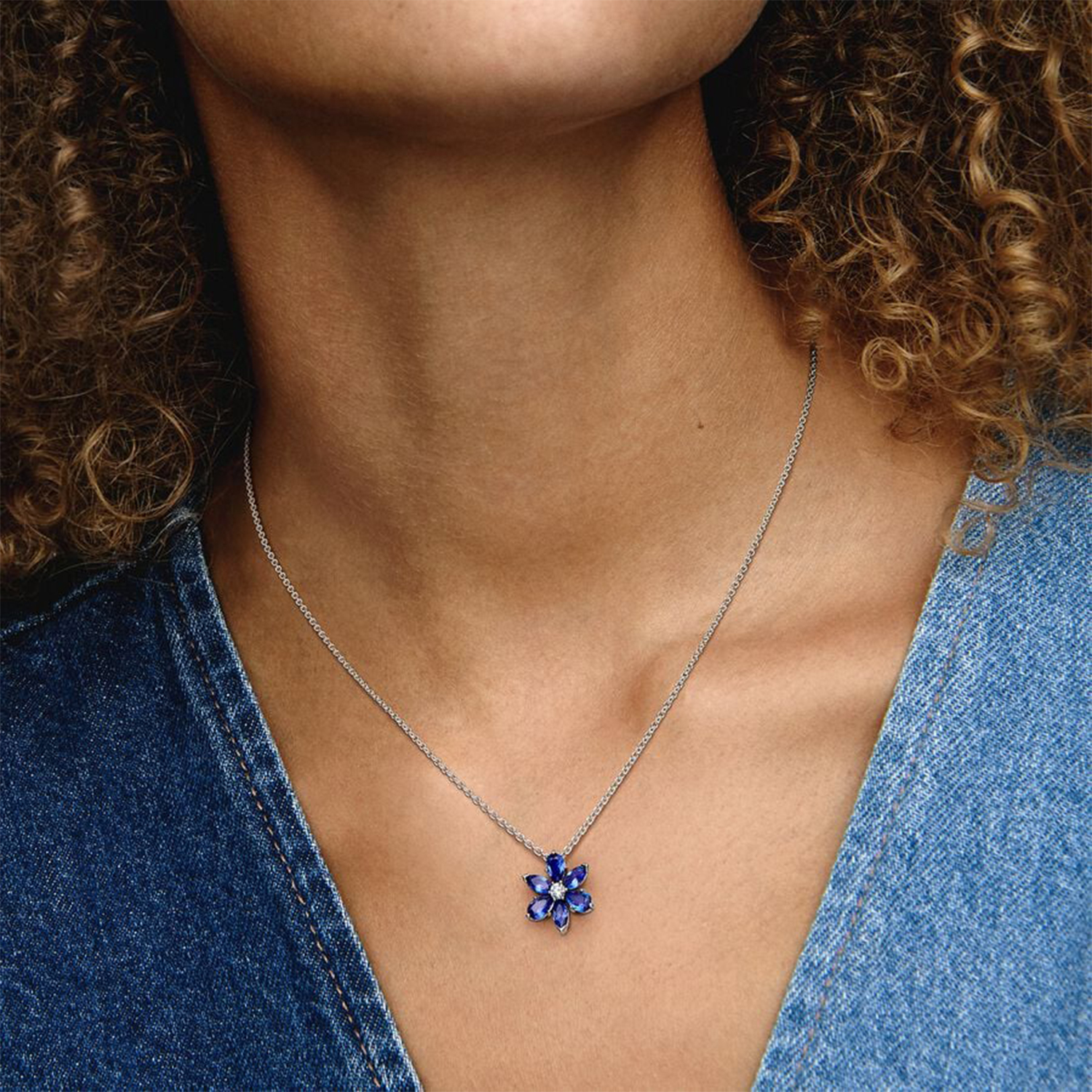 COLLANA PENDENTE HERBARIUM FIORE BLU