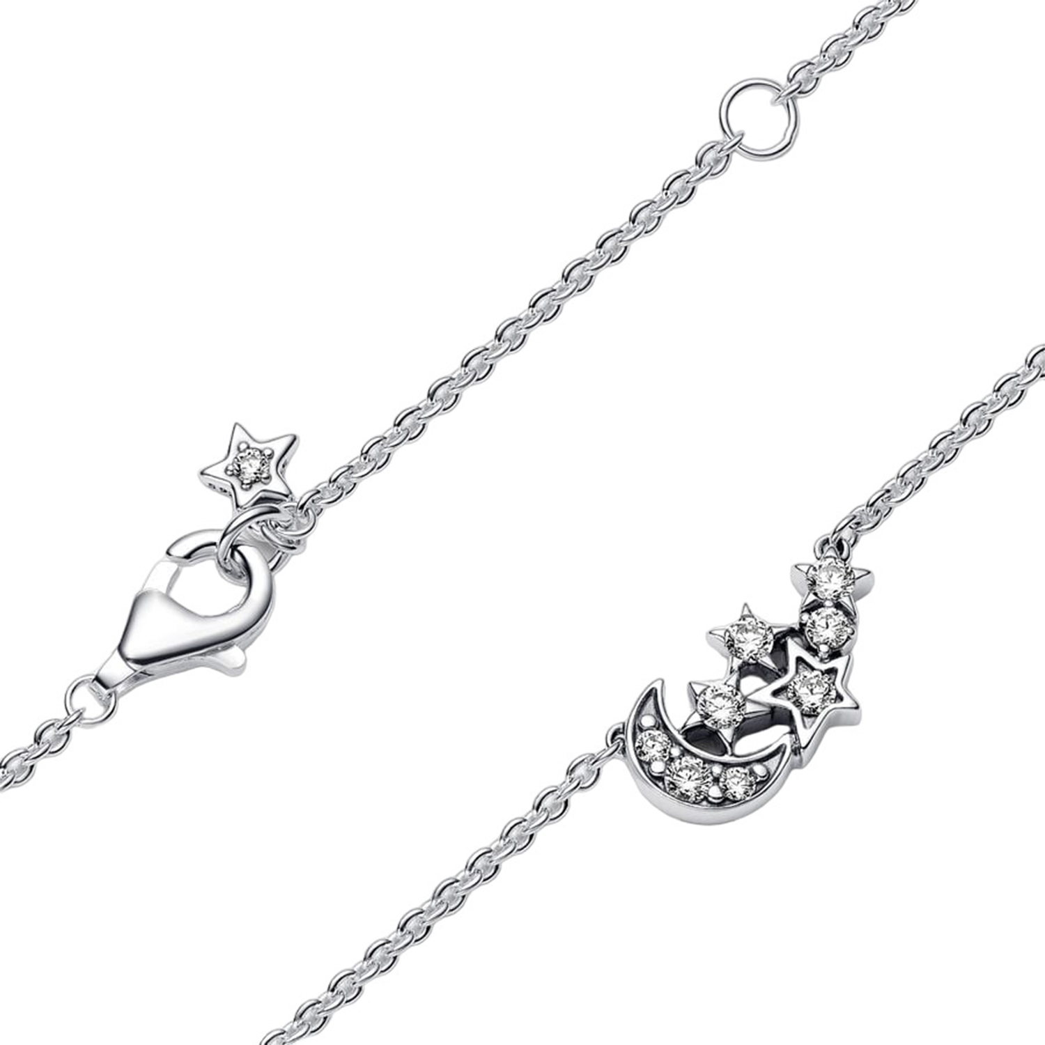 COLLANA COLLANA LUNA CRESCENTE E STELLE