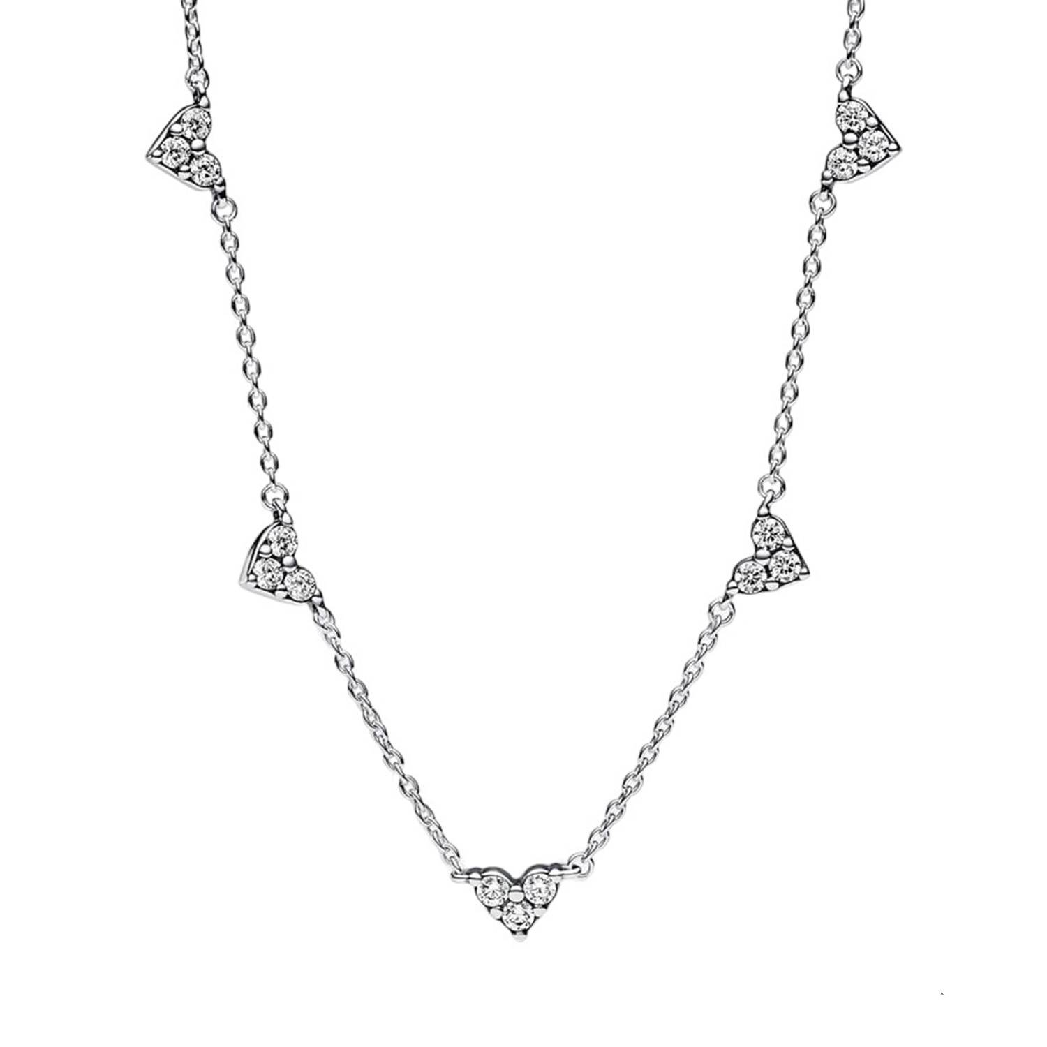 COLLANA A CATENA CON TRIPLA PIETRA A CUORE