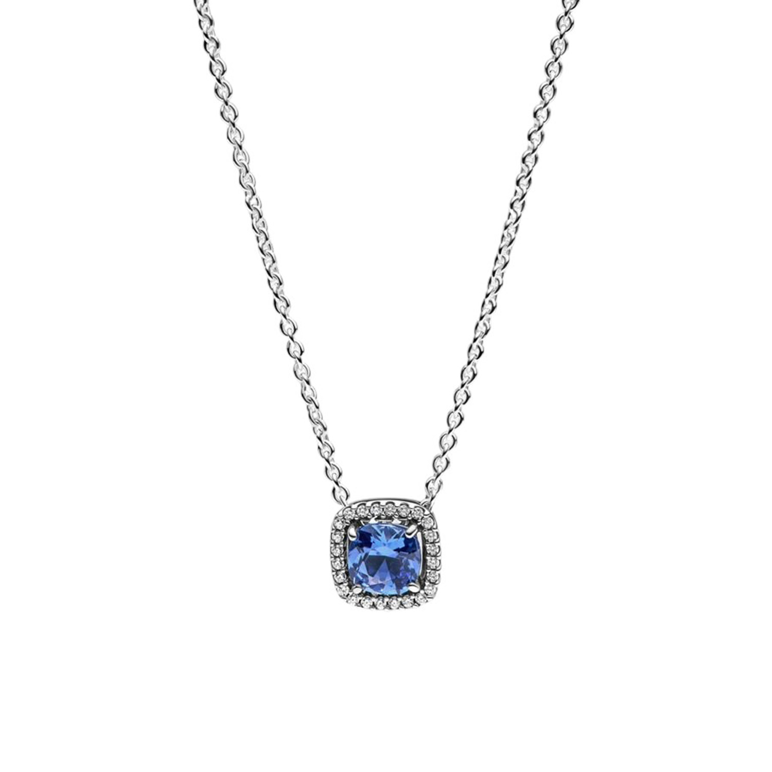 COLLANA PUNTO LUCE QUADRATO BLU