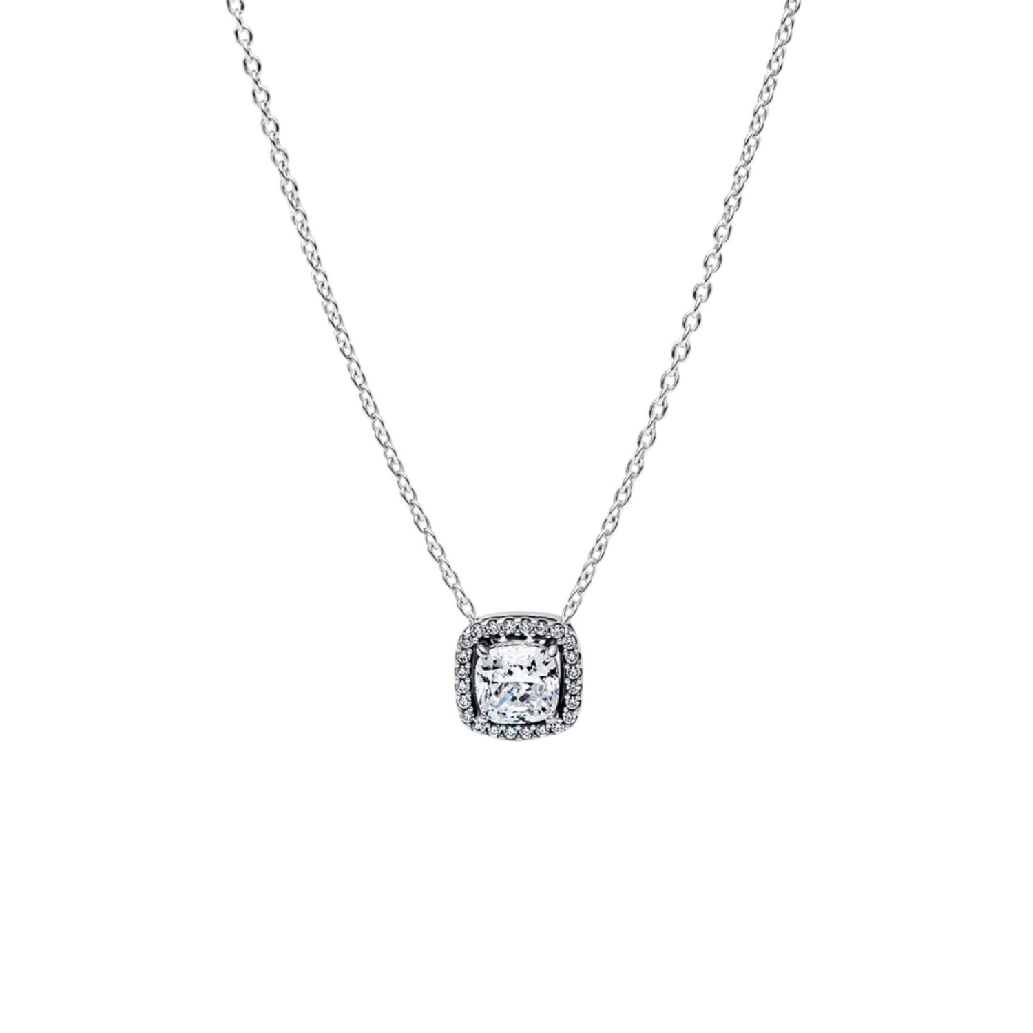 COLLANA PUNTO LUCE QUADRATO E PAVÈ