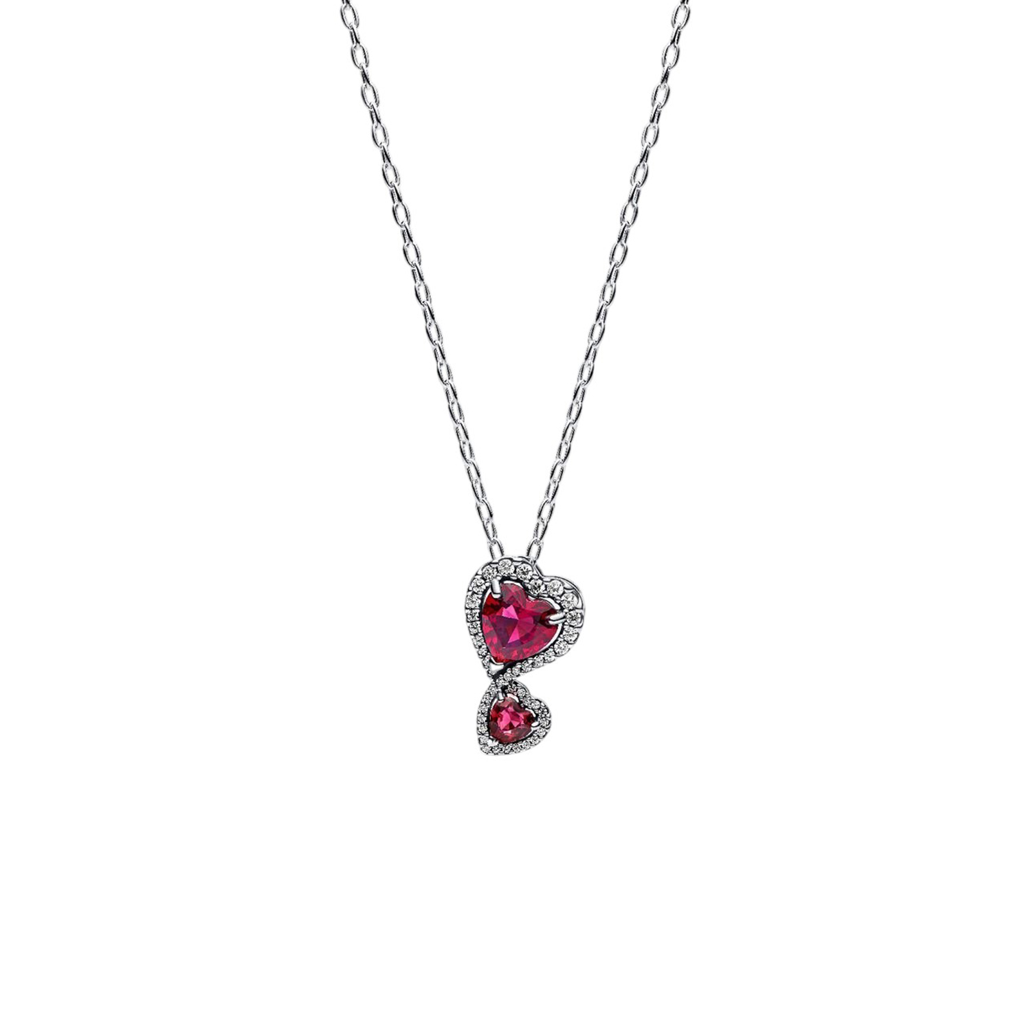 COLLANA DOPPI CUORI ROSSI