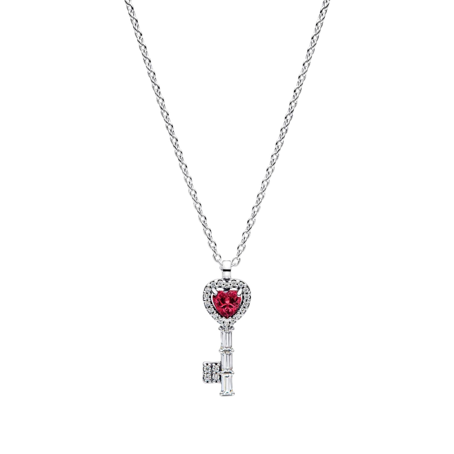 COLLANA CHIAVE CON CUORE ROSSO