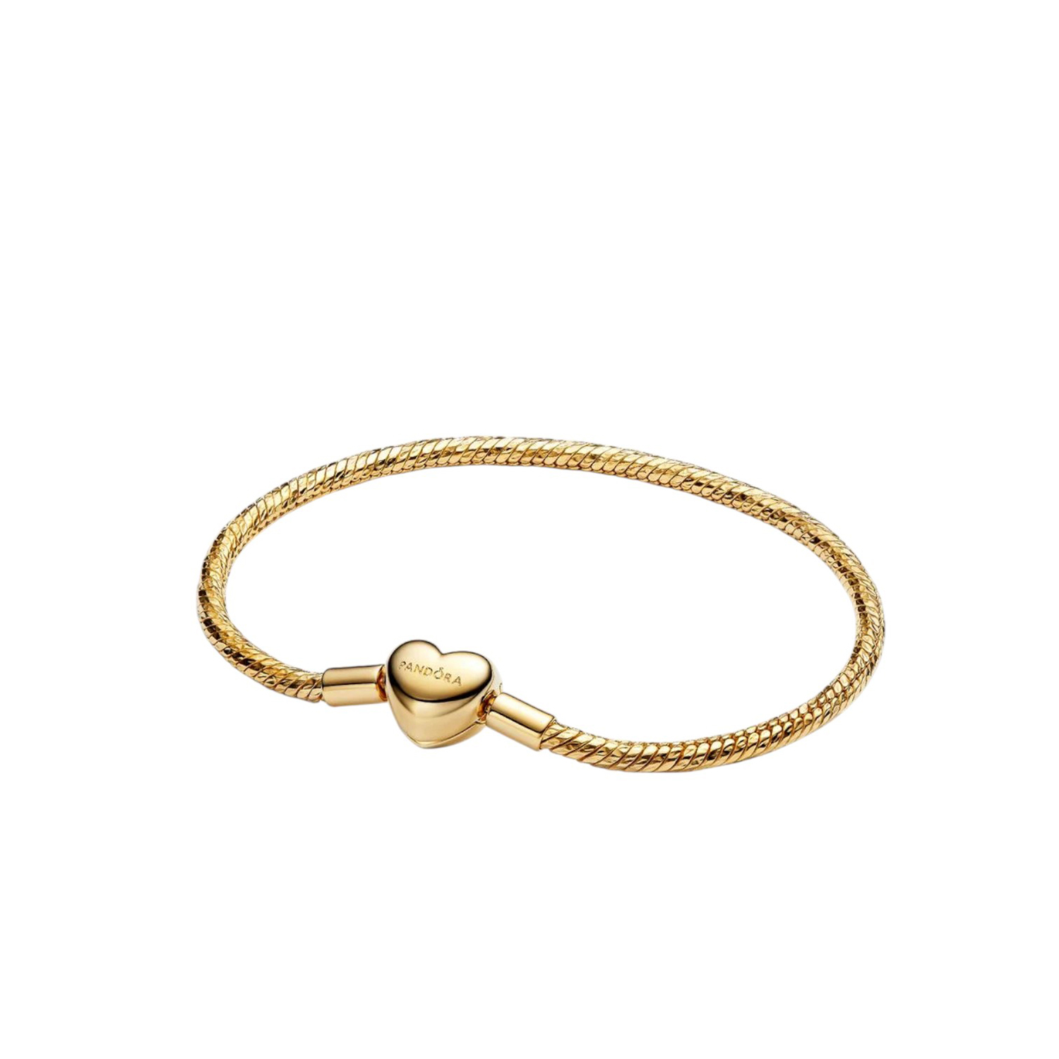 BRACCIALE MAGLIA SNAKE SFACCETTATA CON CHIUSURA A CUORE