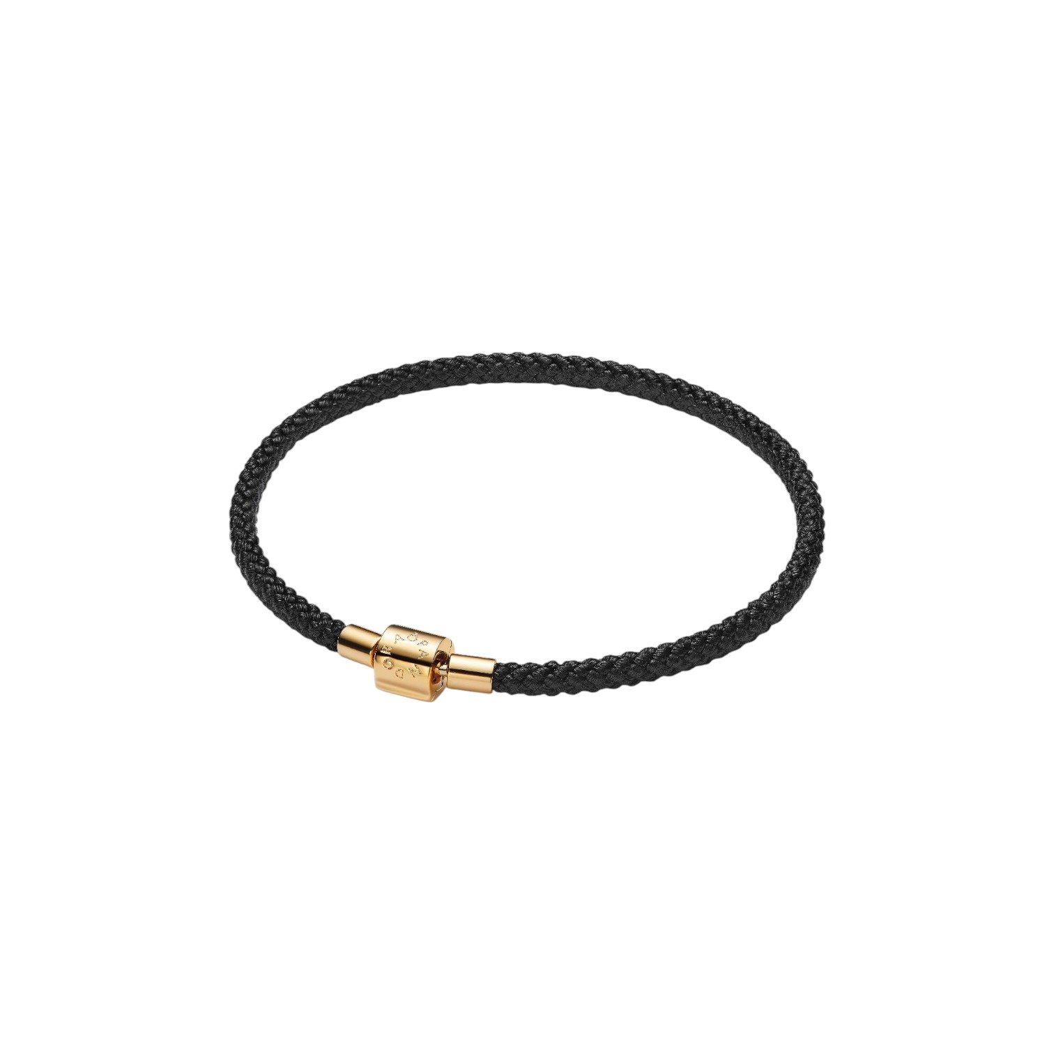 BRACCIALE IN CORDA NERA CON CHIUSURA A BARILE