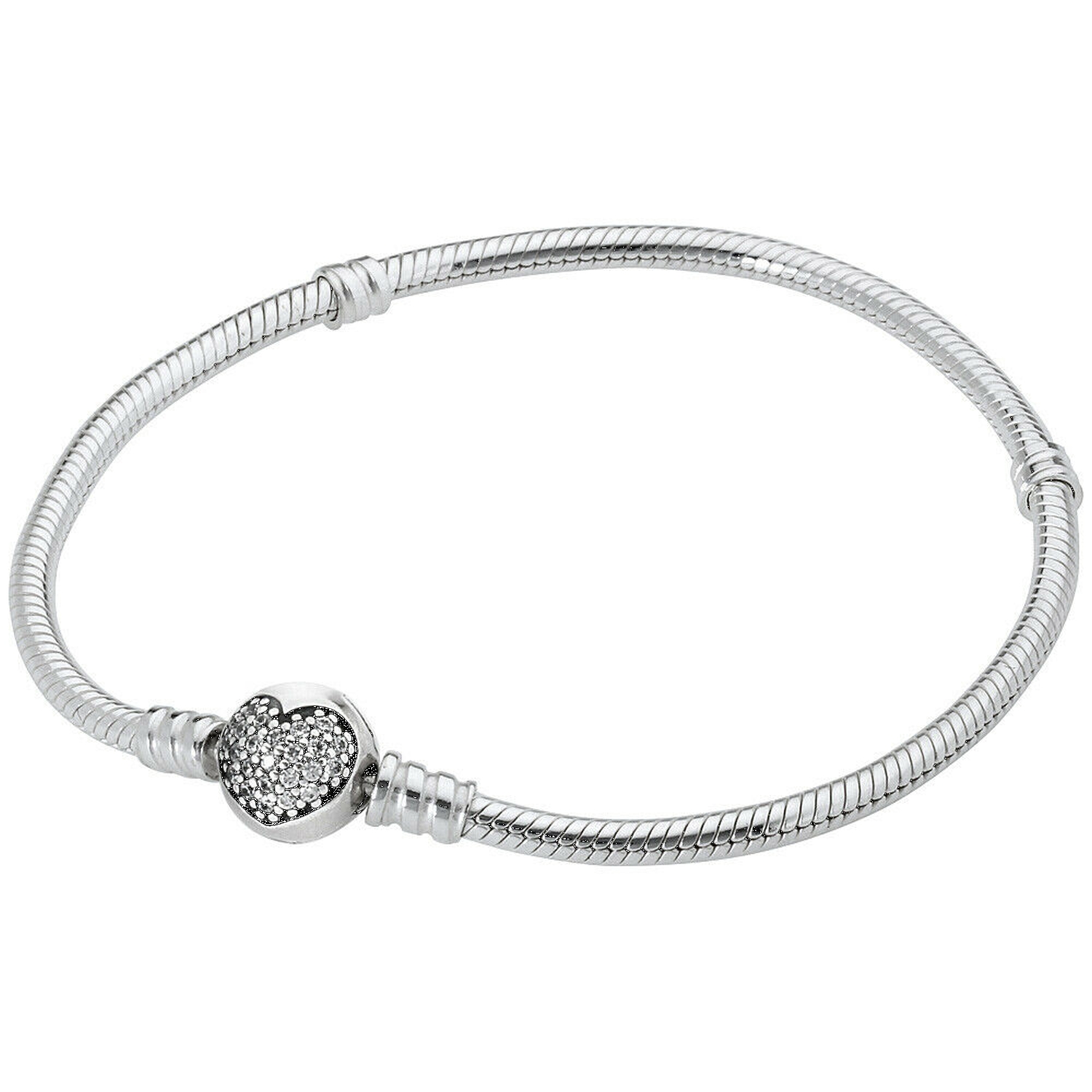 Bracciale Pandora Moments con maglia snake e chiusura con pavé scintillante