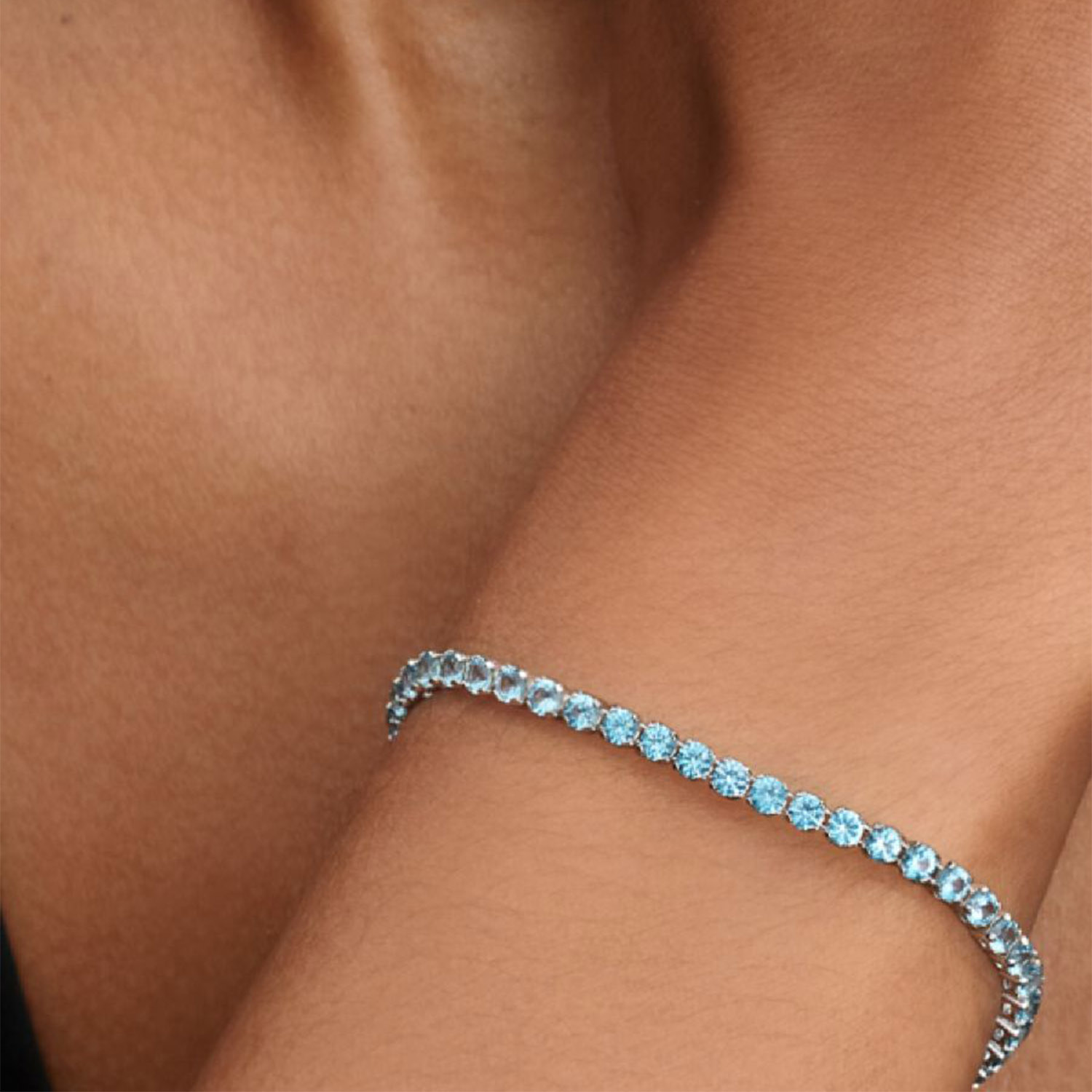 BRACCIALE TENNIS CRISTALLI AZZURRI