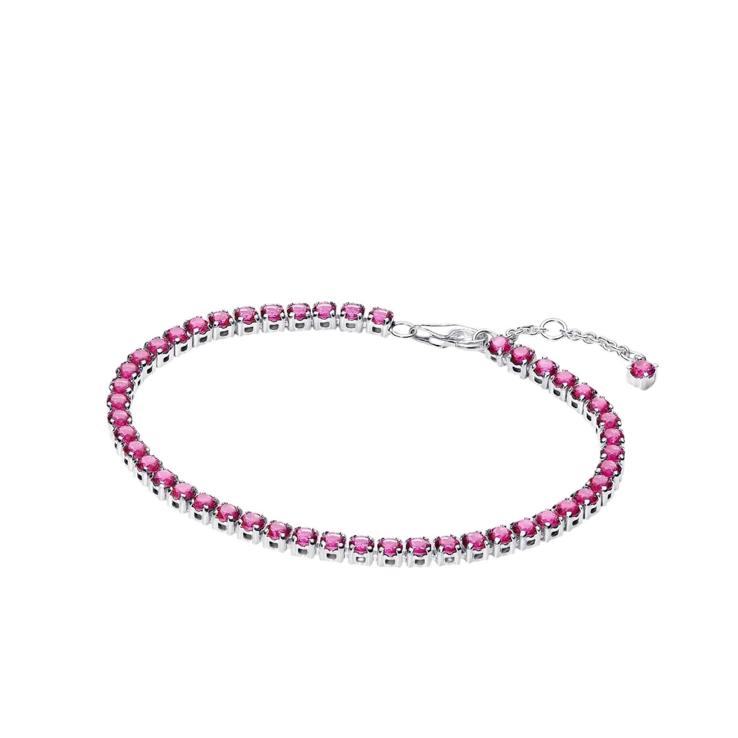 BRACCIALE TENNIS CRISTALLI ROSA SCURO