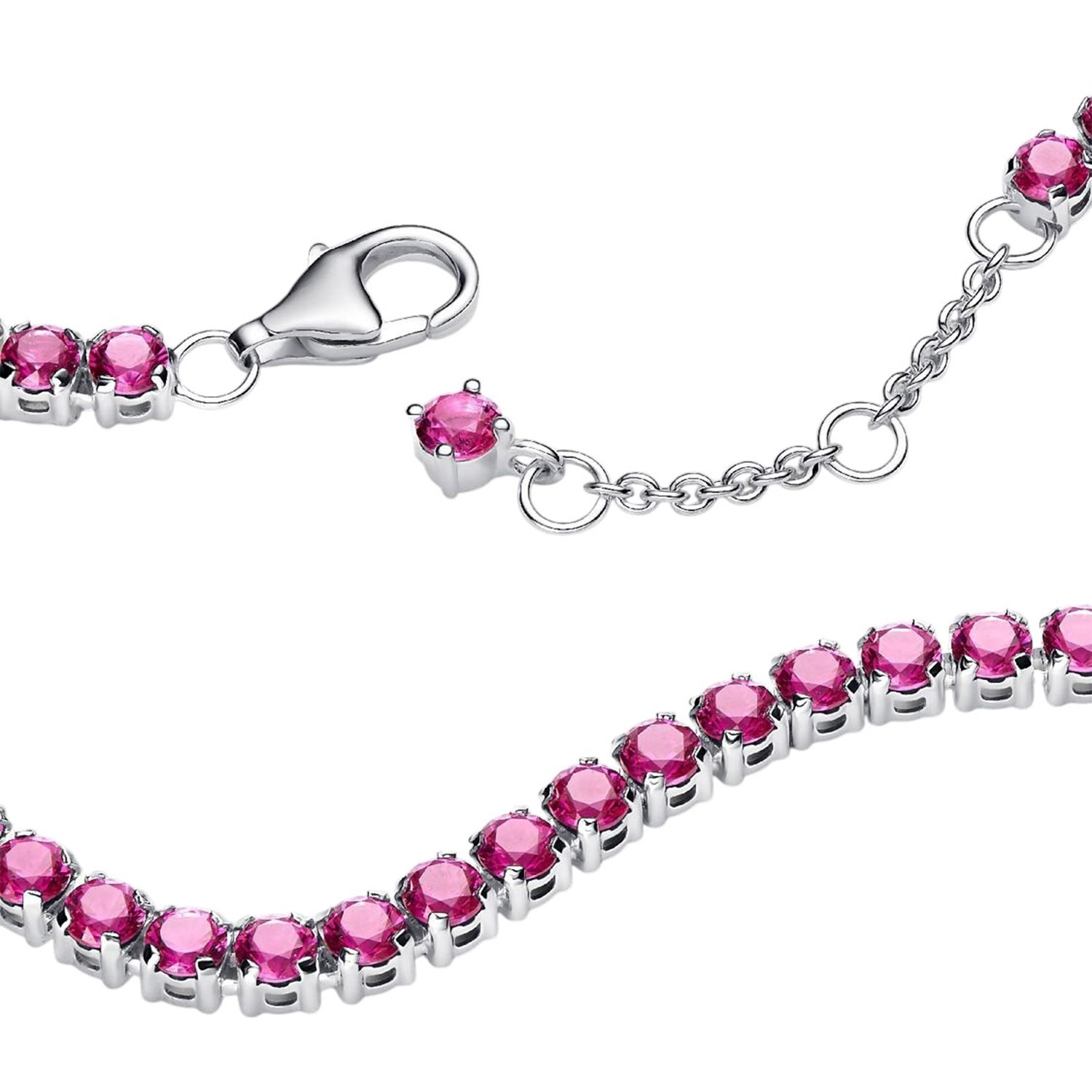 BRACCIALE TENNIS CRISTALLI ROSA SCURO